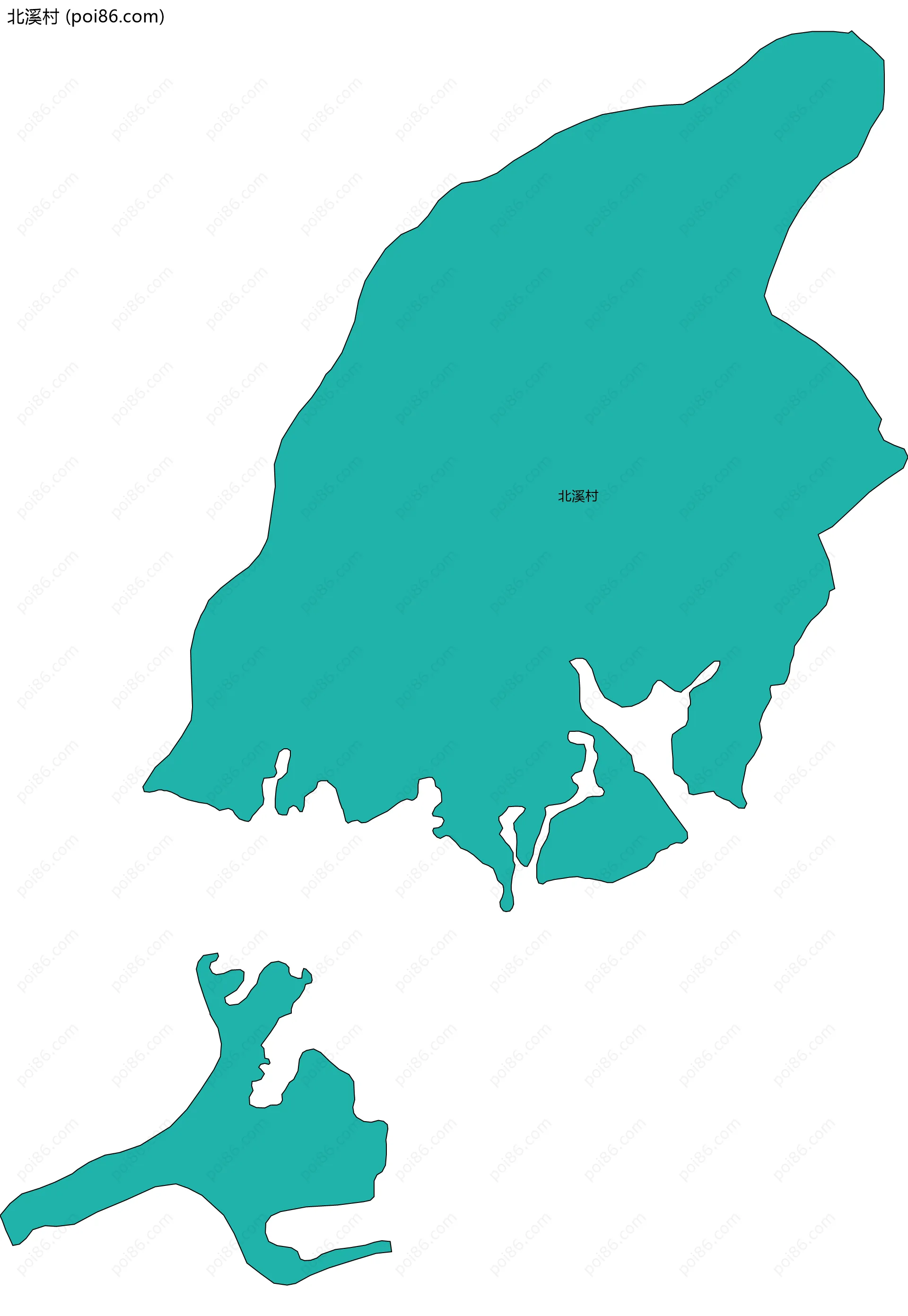 北溪村边界地图