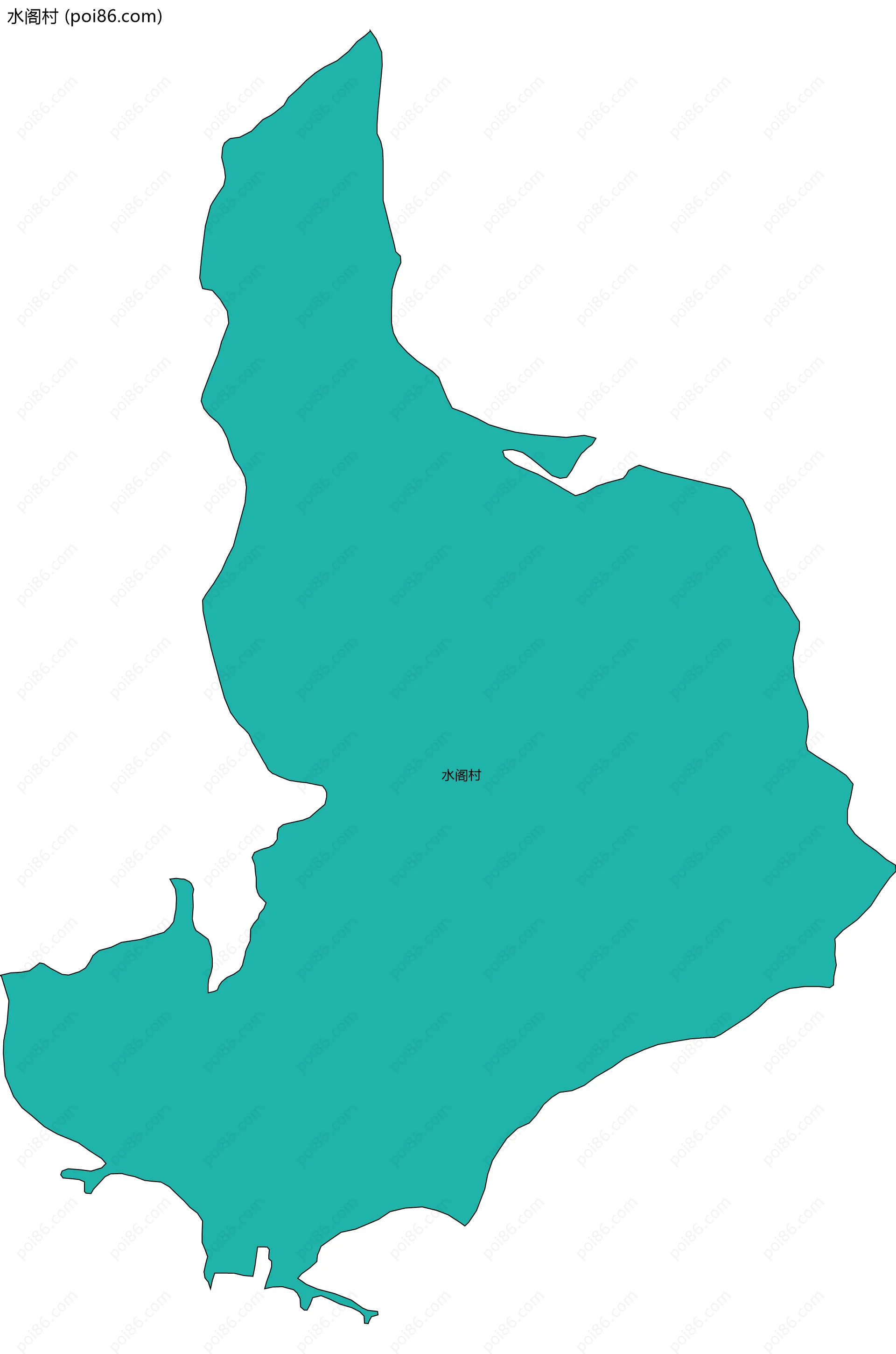 水阁村边界地图