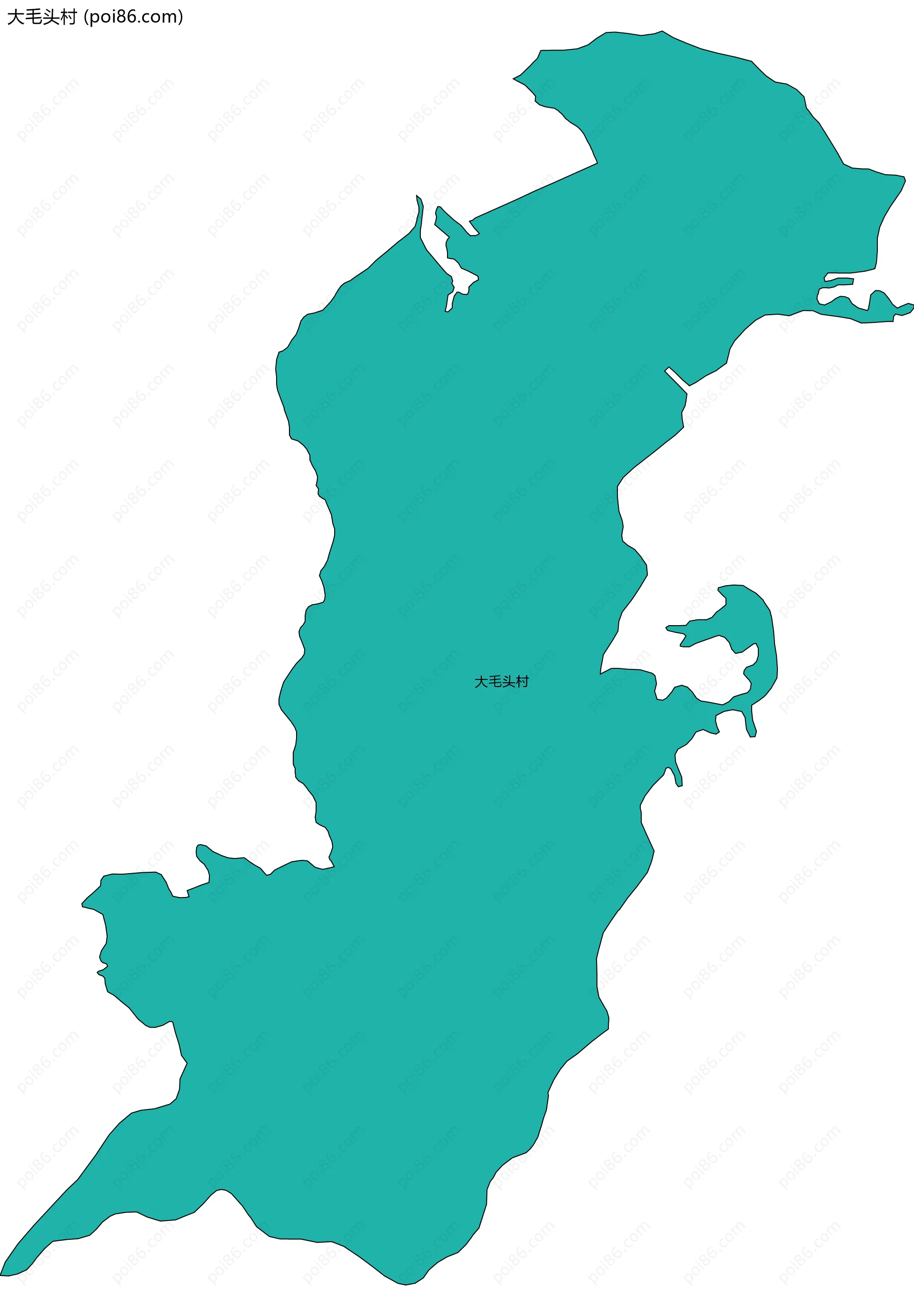 大毛头村边界地图