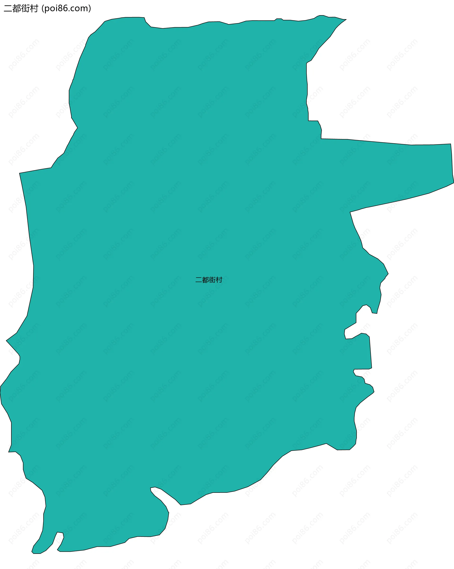 二都街村边界地图