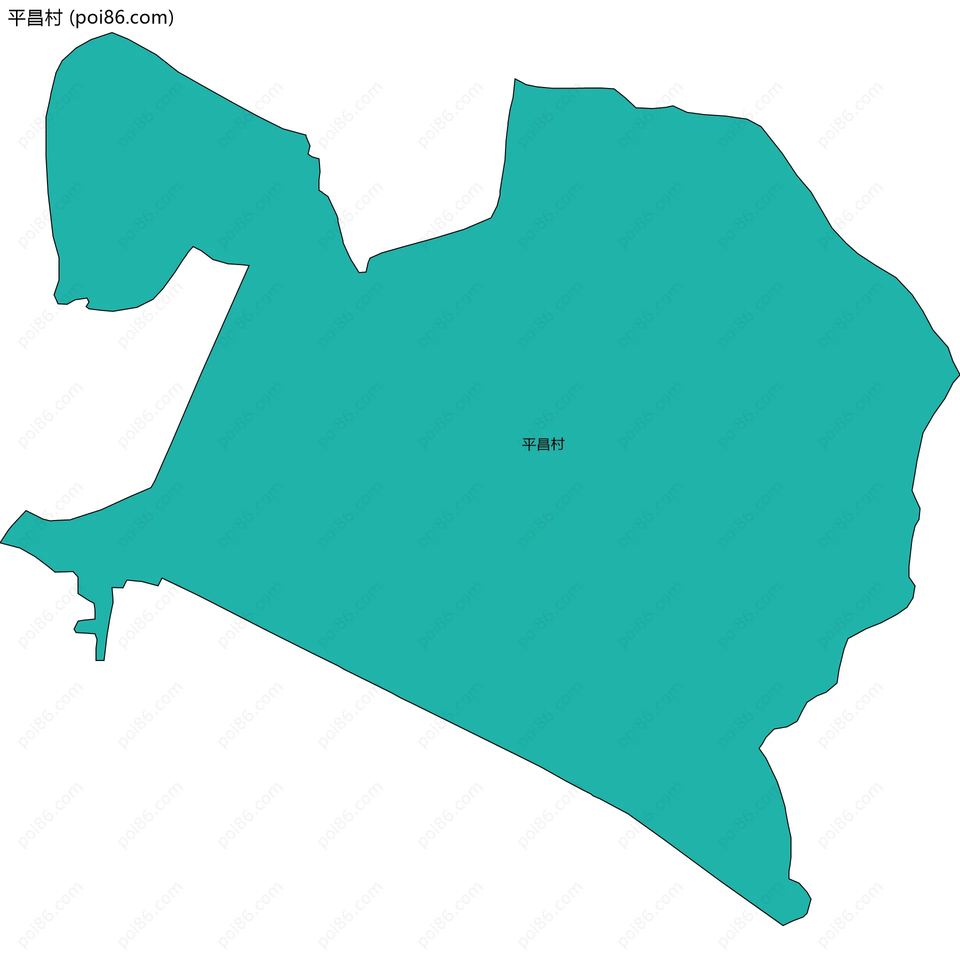 平昌村边界地图