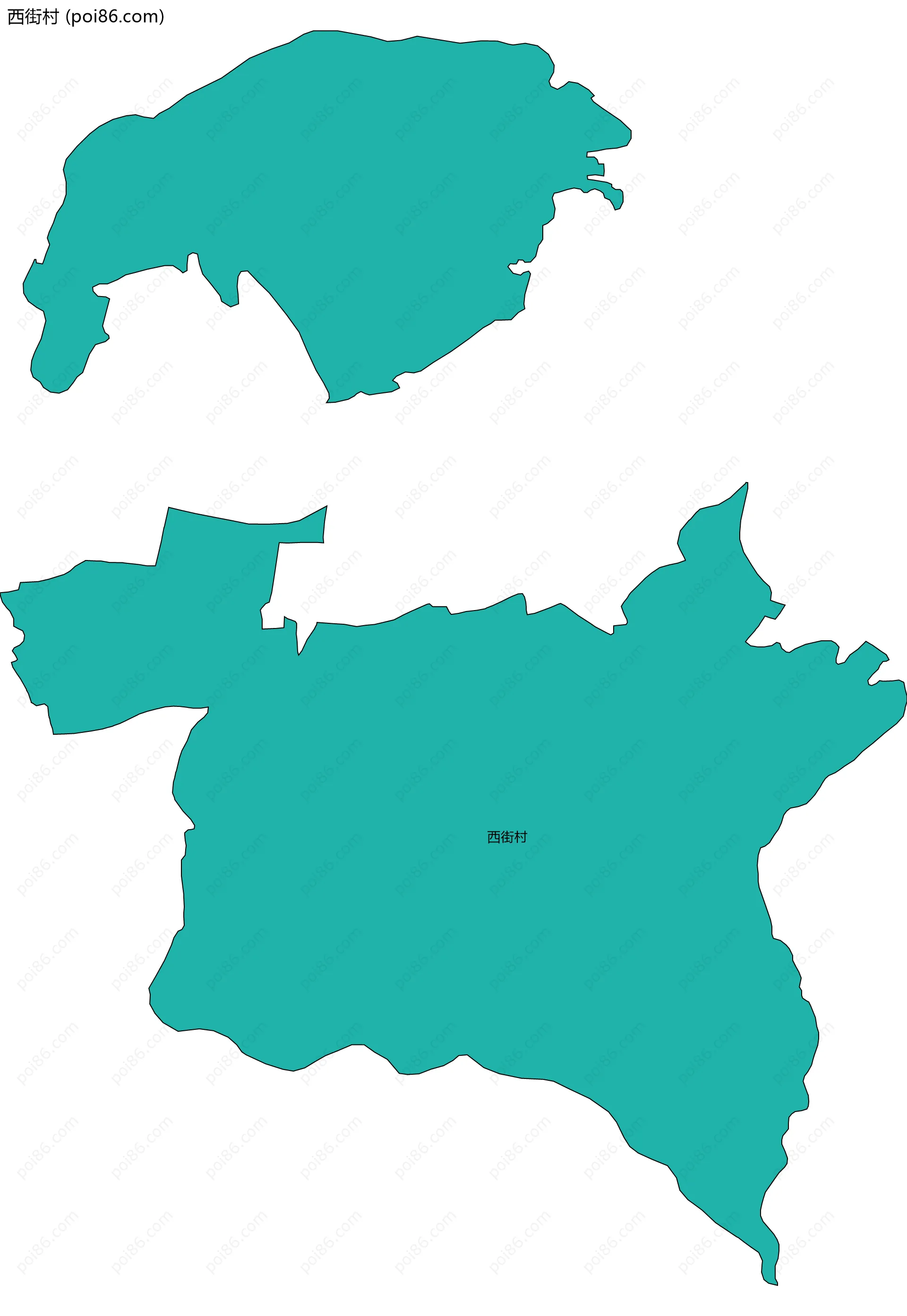西街村边界地图
