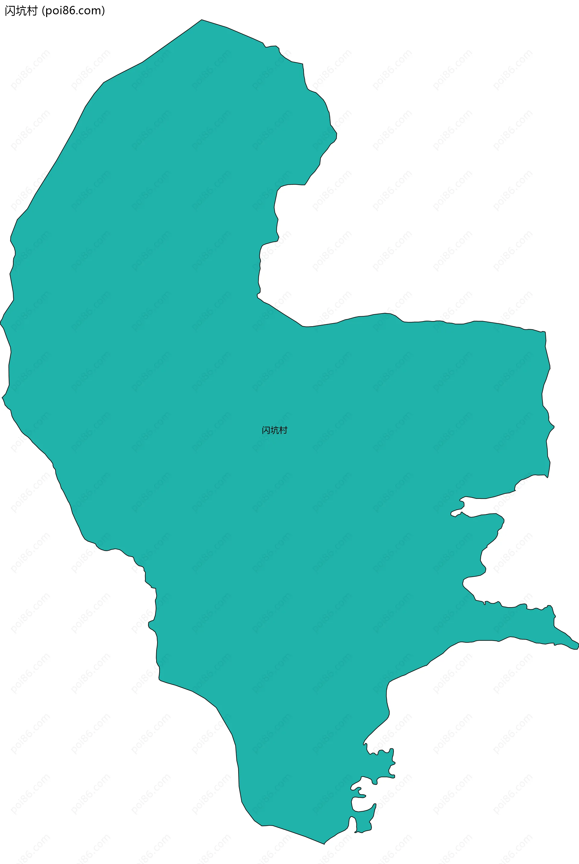 闪坑村边界地图