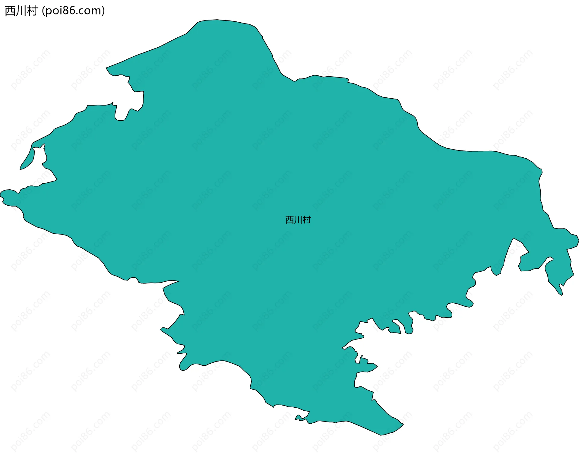 西川村边界地图