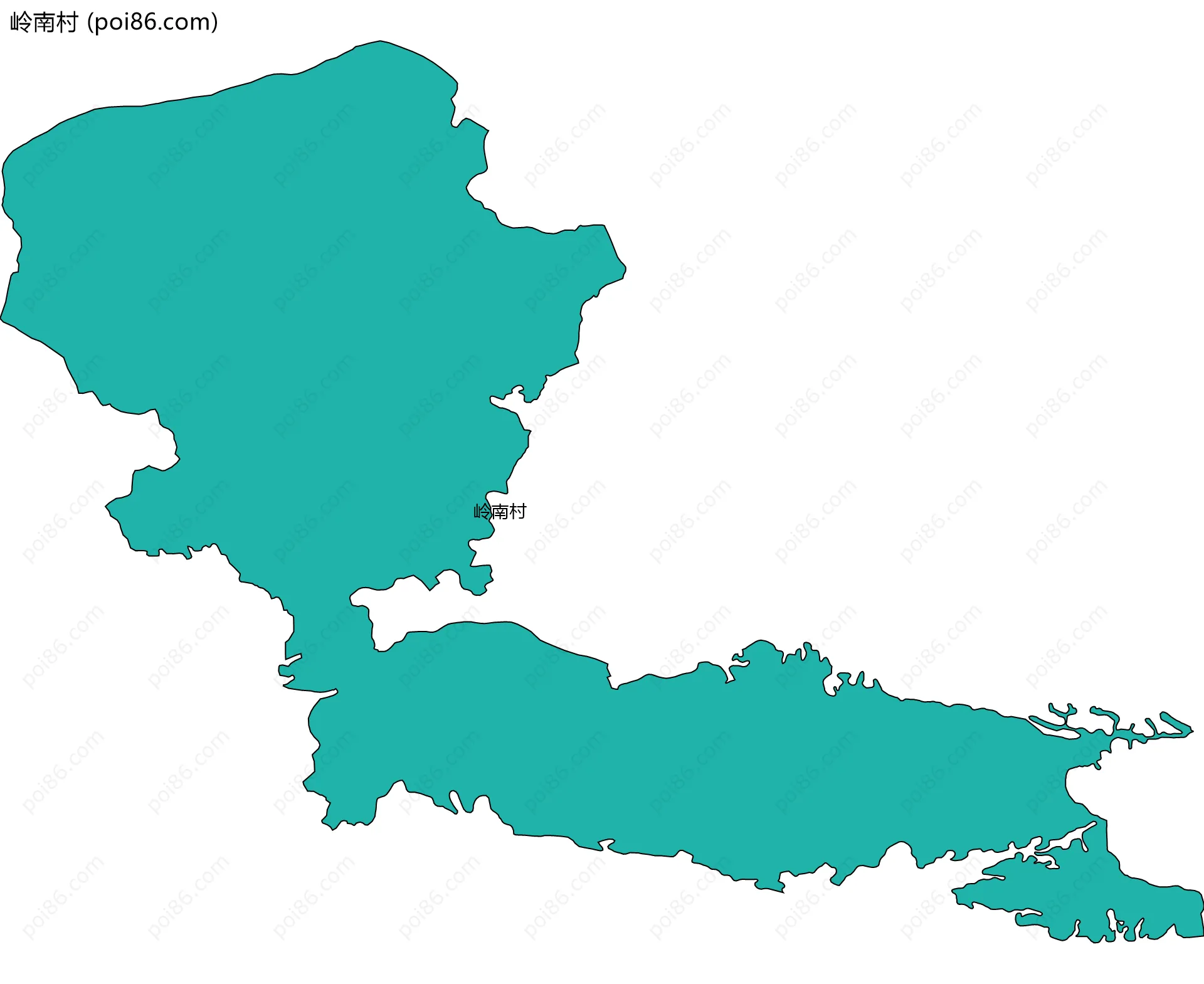 岭南村边界地图