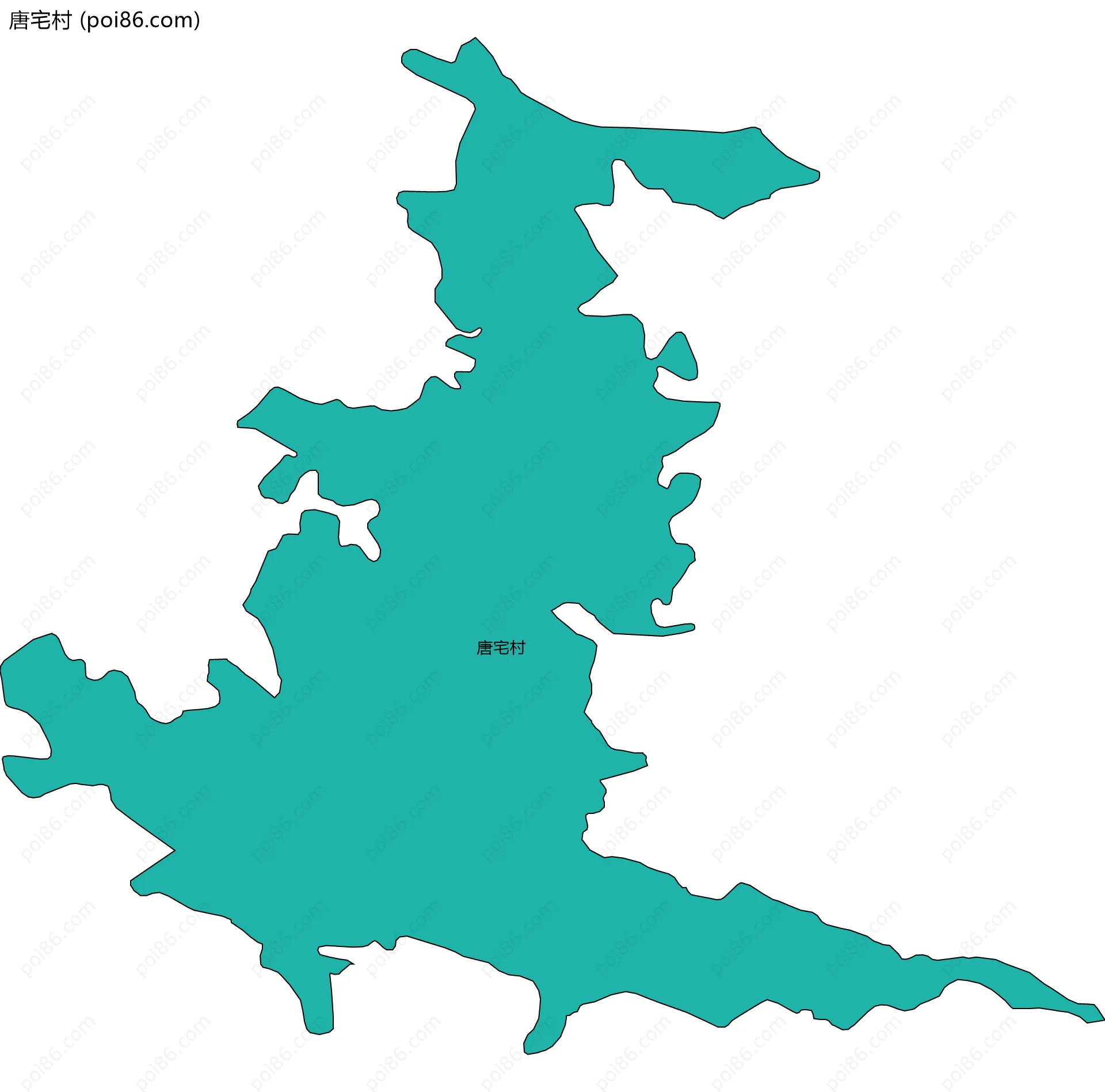 唐宅村边界地图
