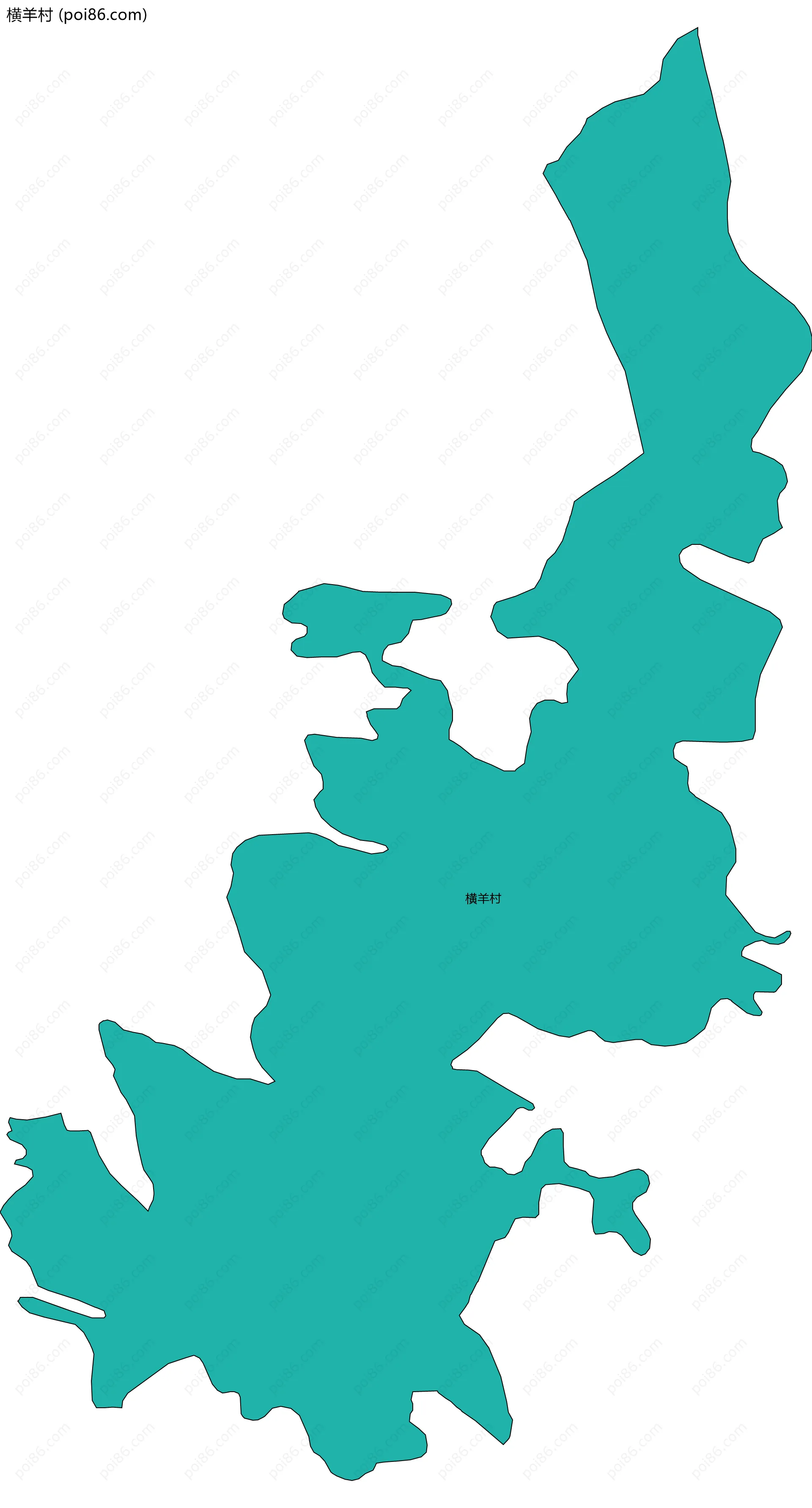 横羊村边界地图