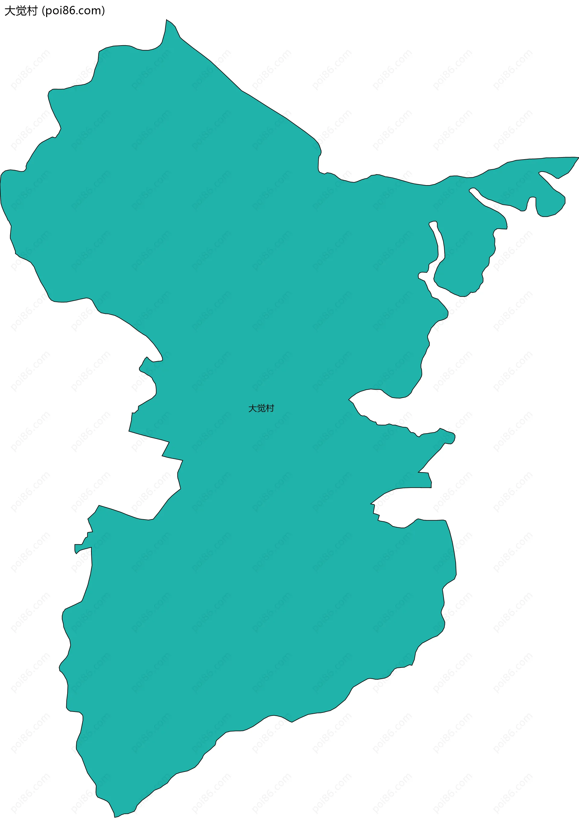 大觉村边界地图