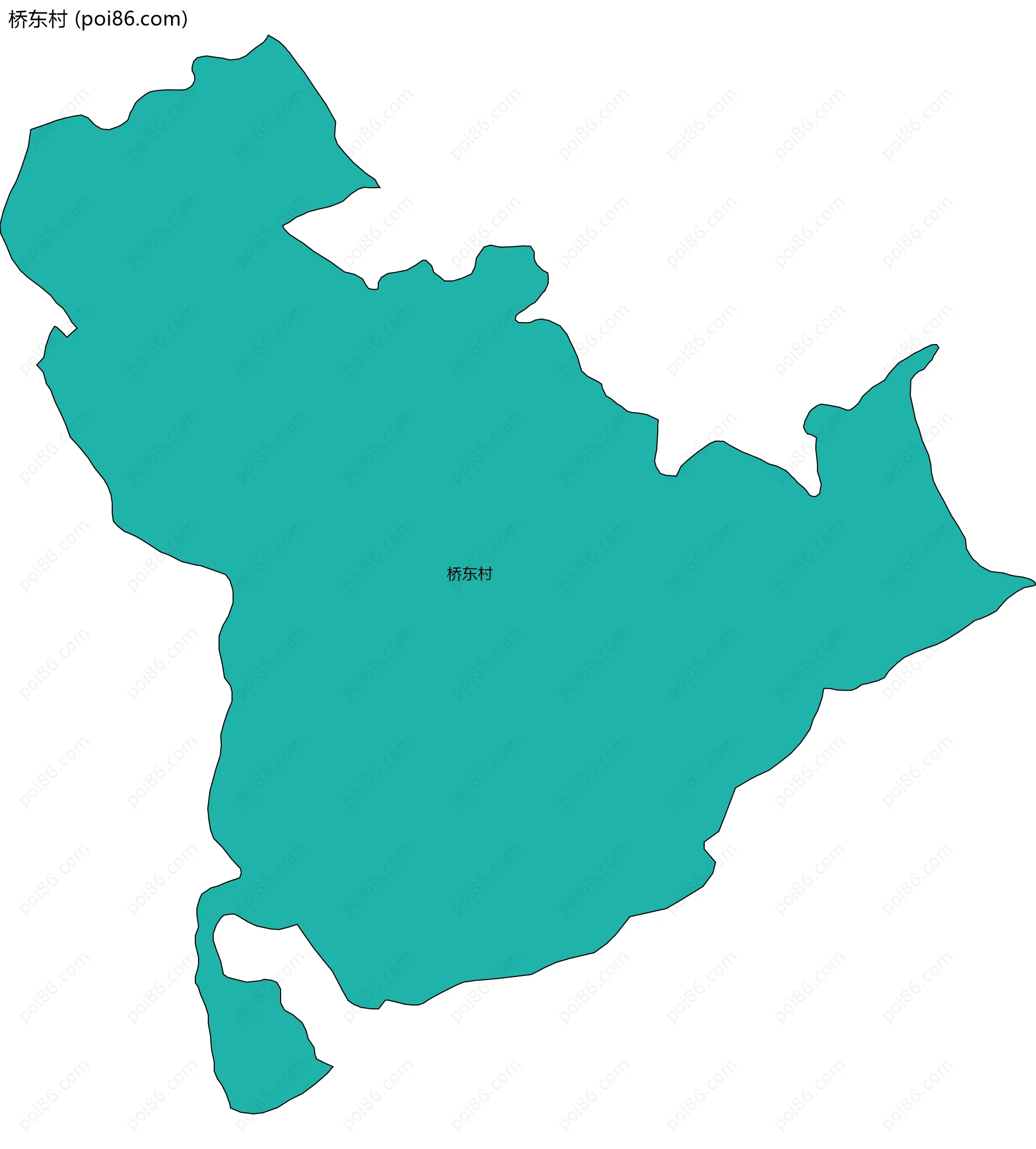 桥东村边界地图