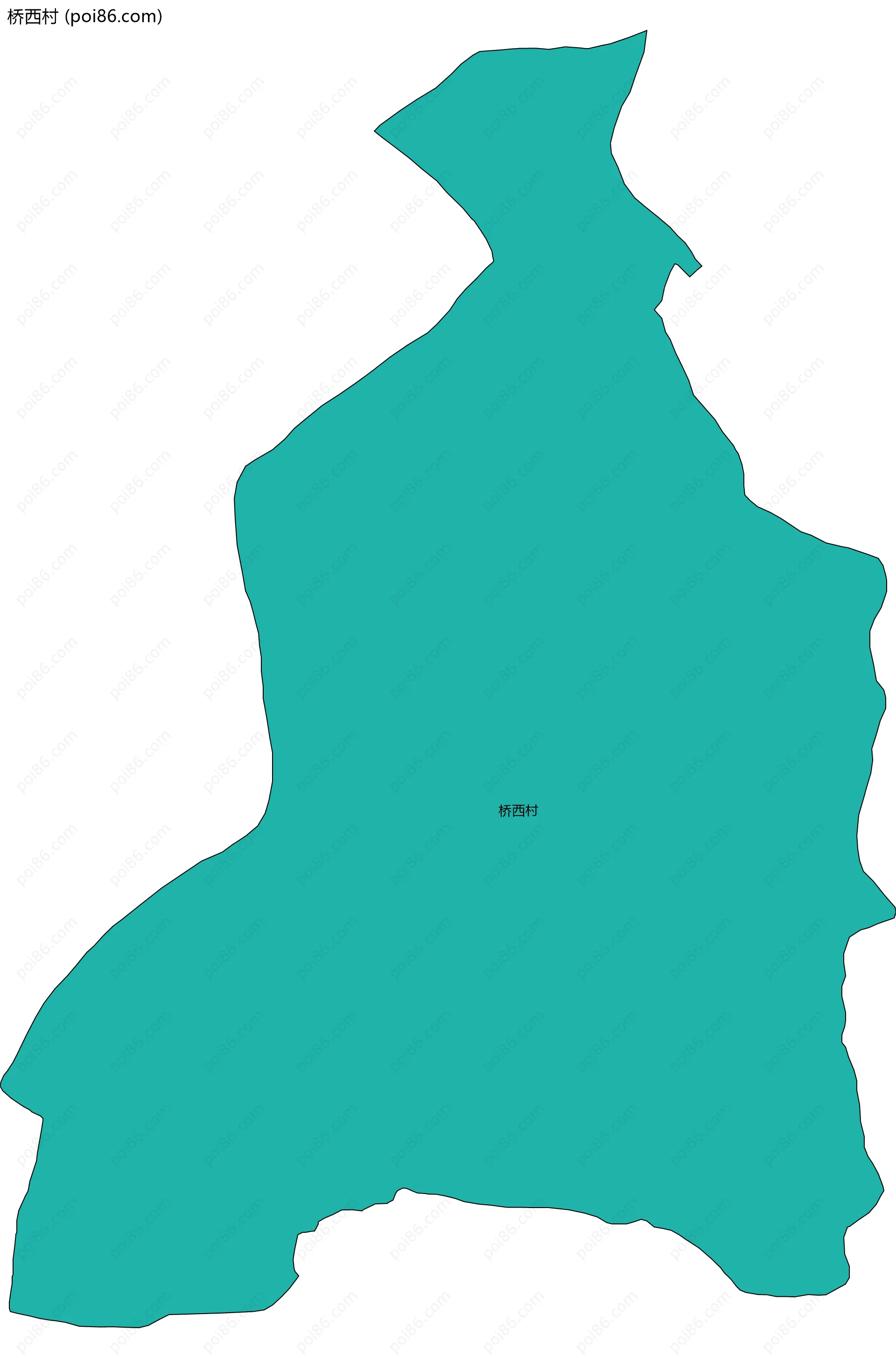 桥西村边界地图