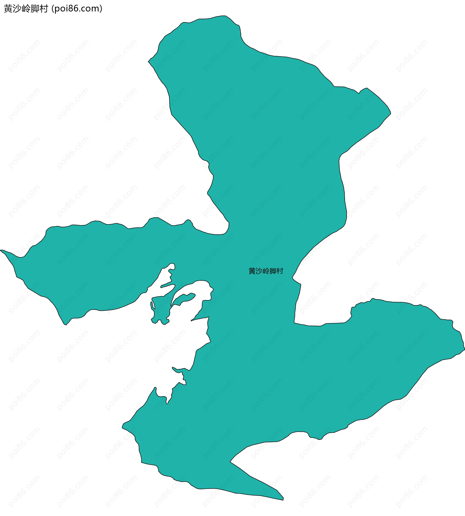 黄沙岭脚村边界地图