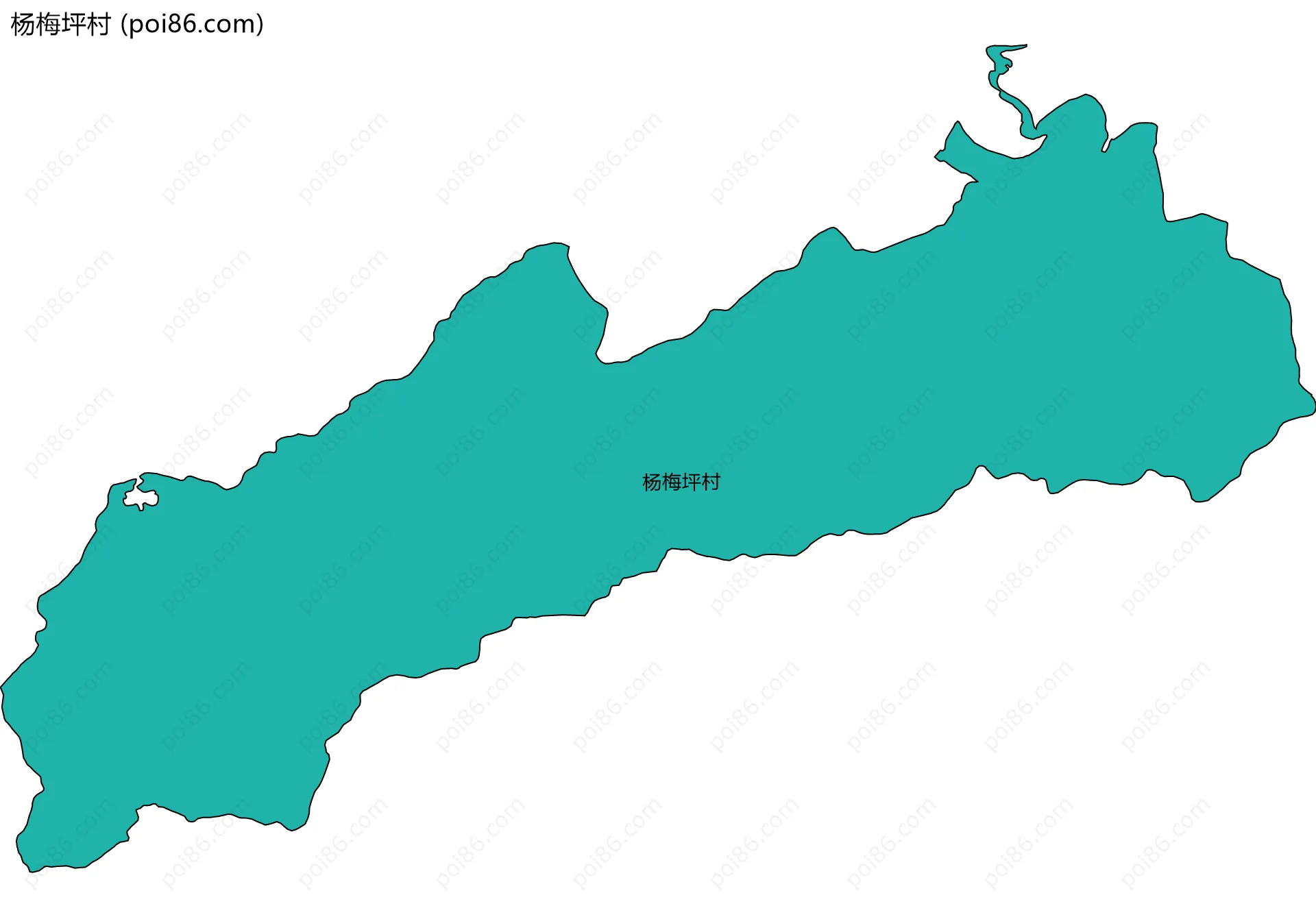 杨梅坪村边界地图