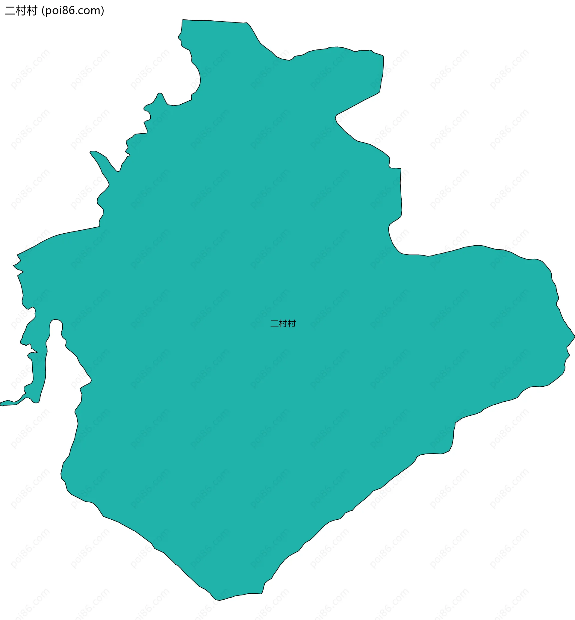 二村村边界地图