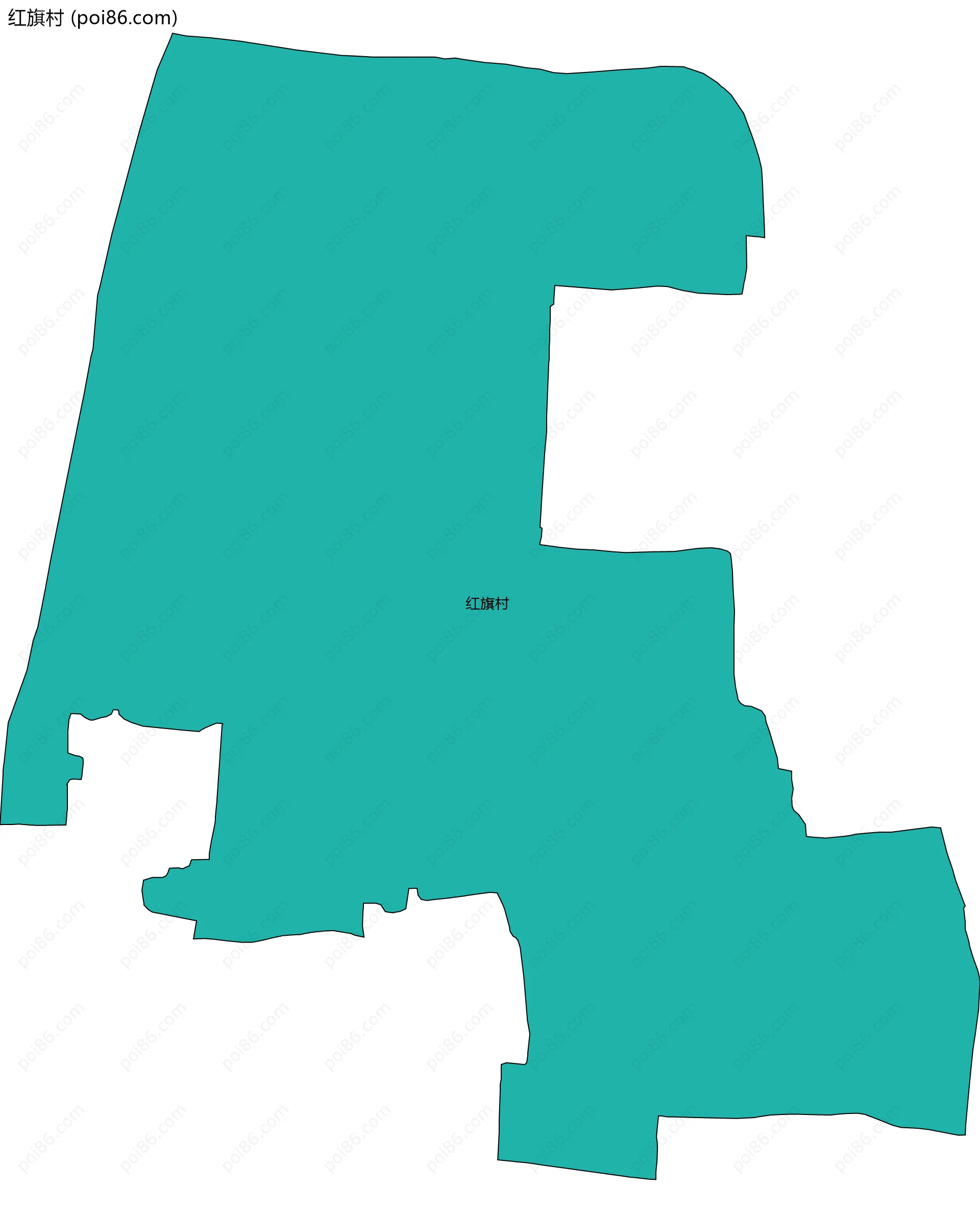 红旗村边界地图