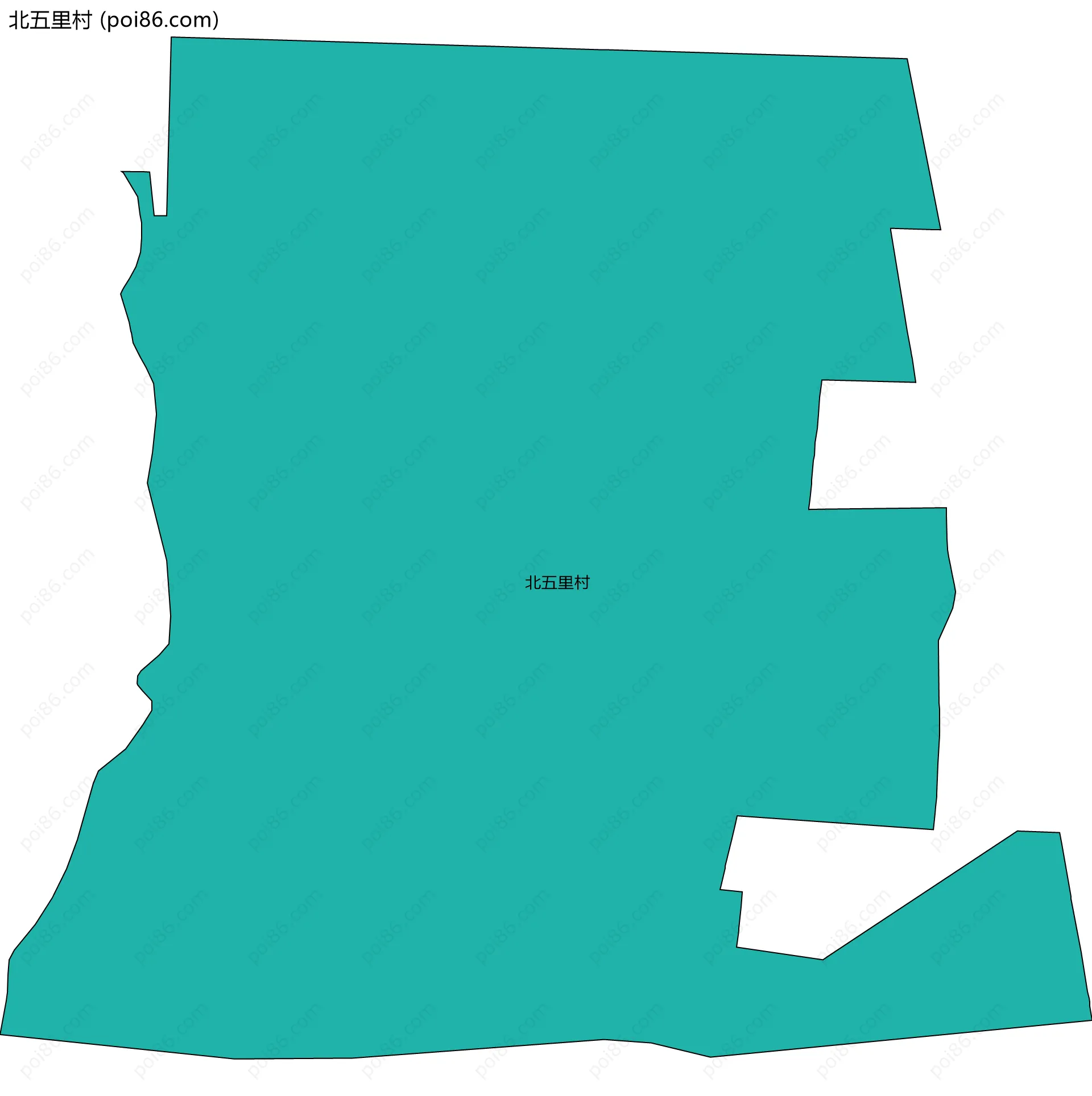 北五里村边界地图
