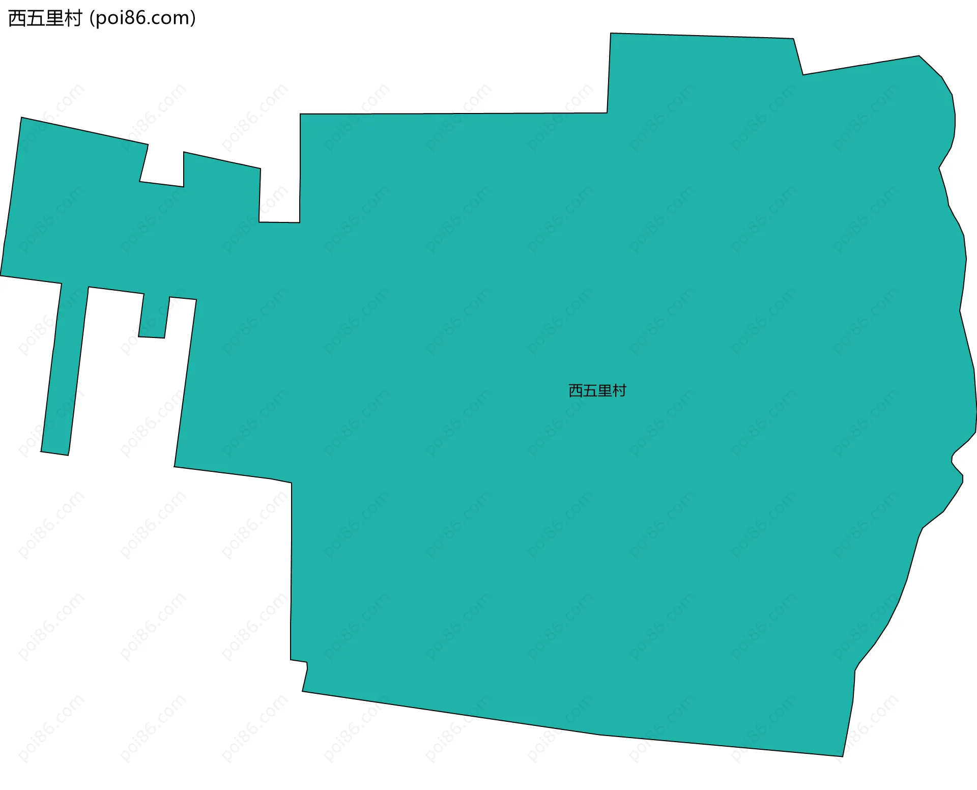 西五里村边界地图