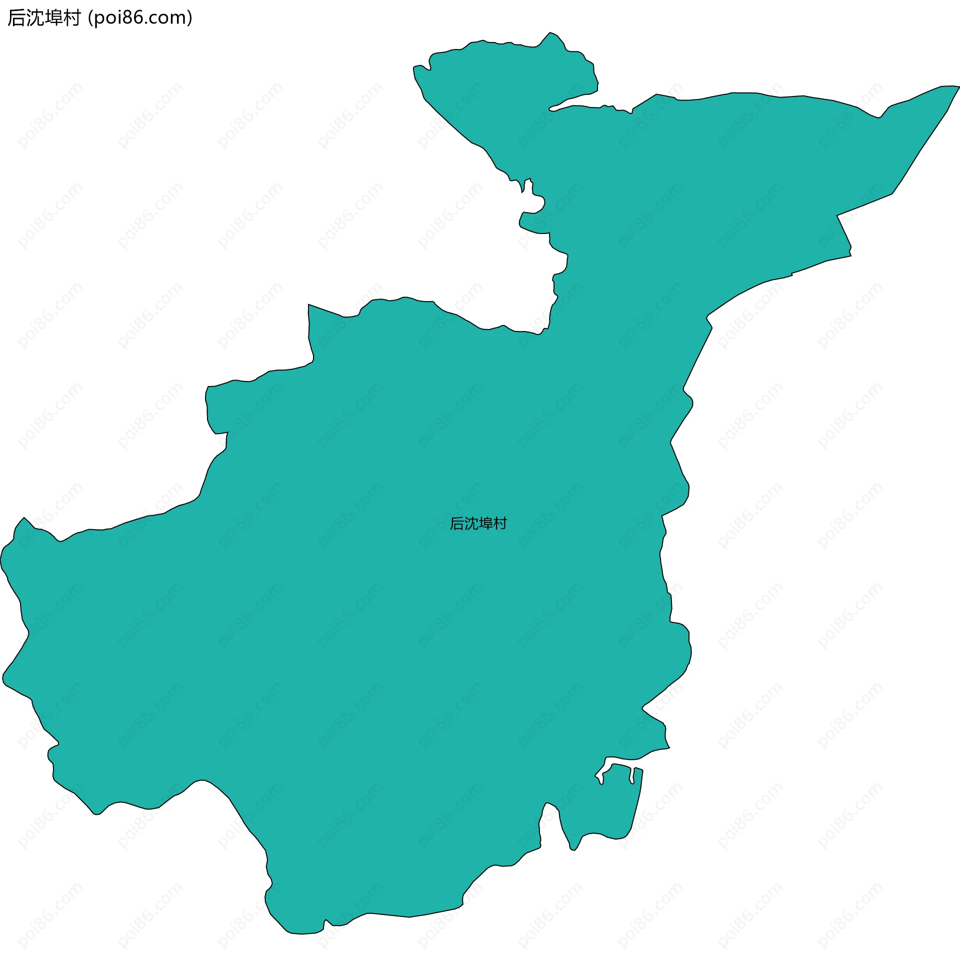 后沈埠村边界地图