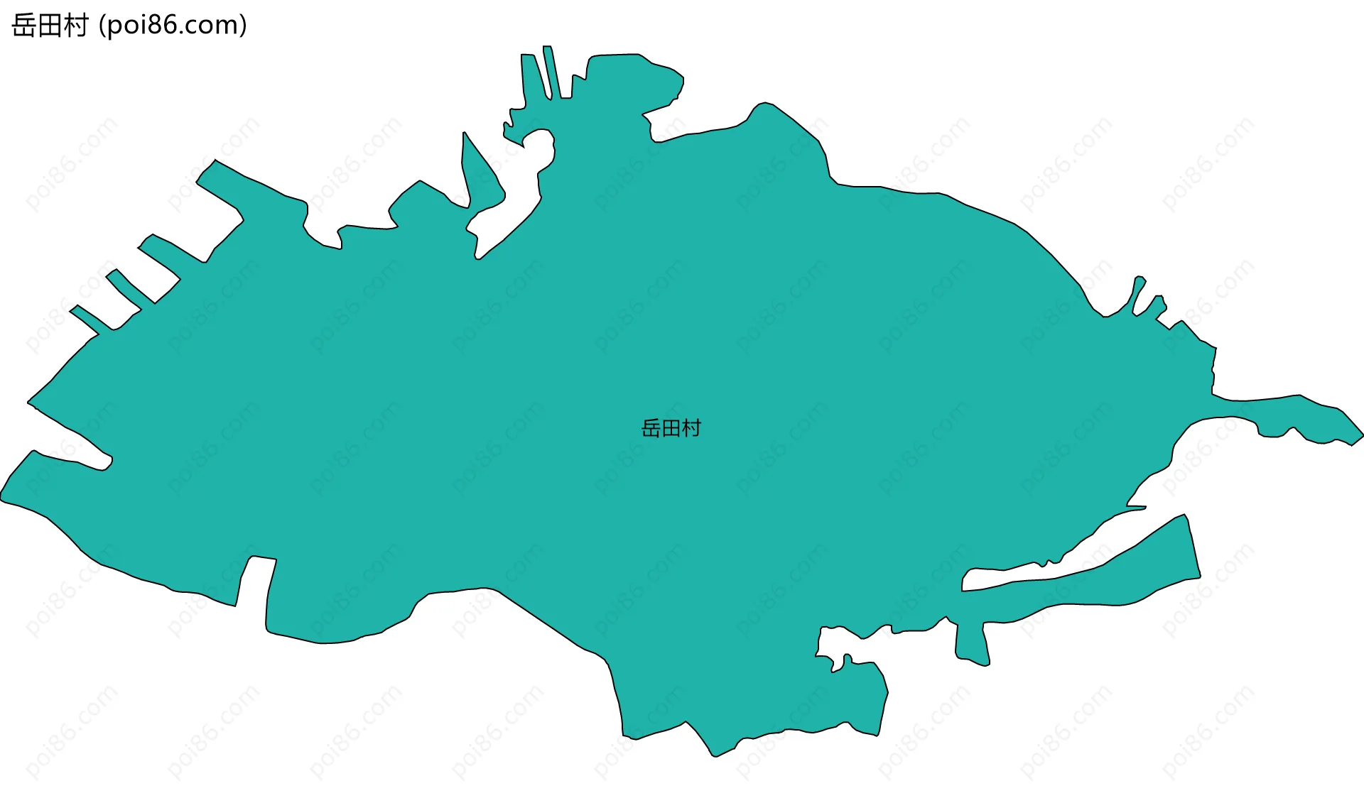 岳田村边界地图