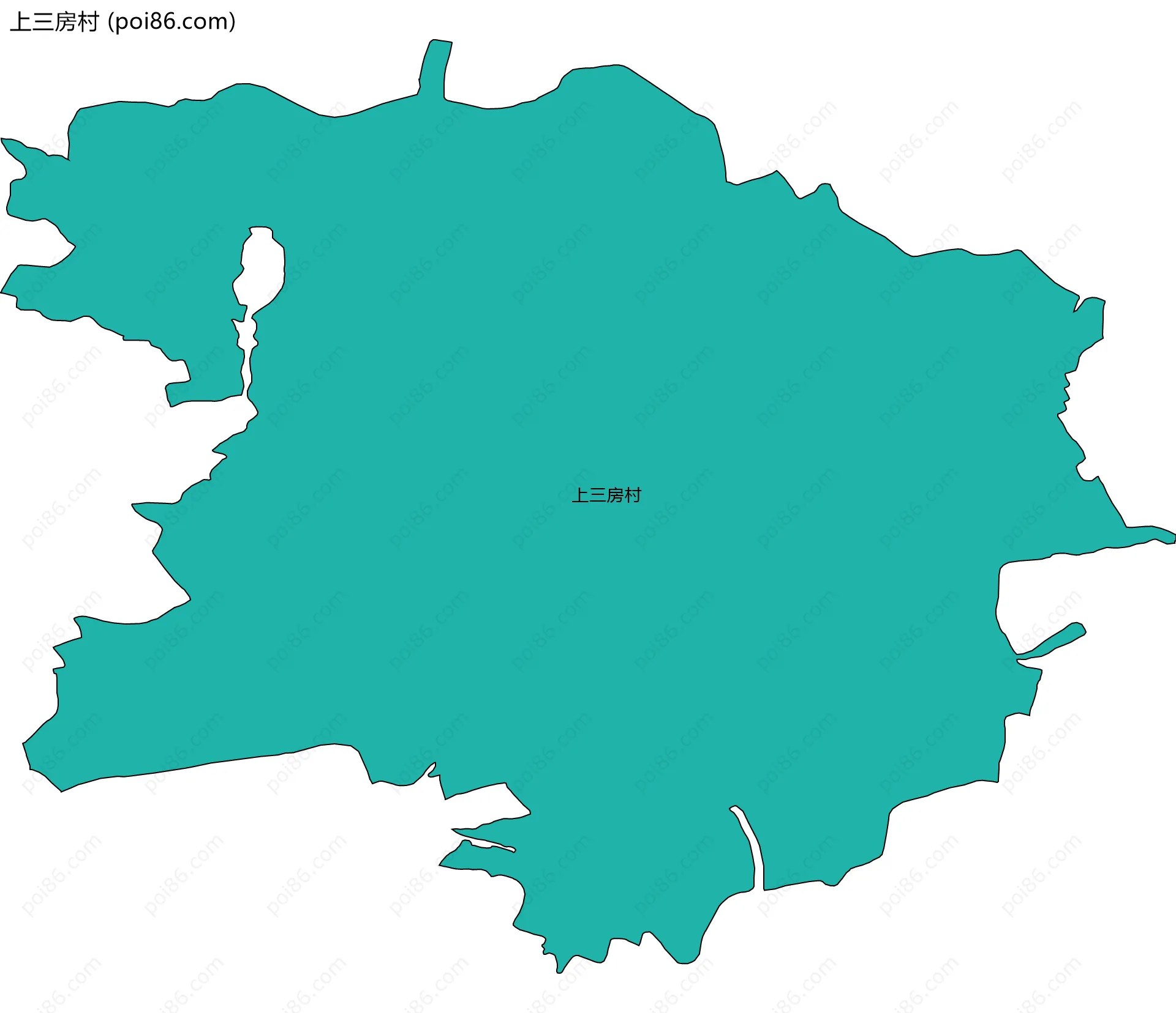 上三房村边界地图
