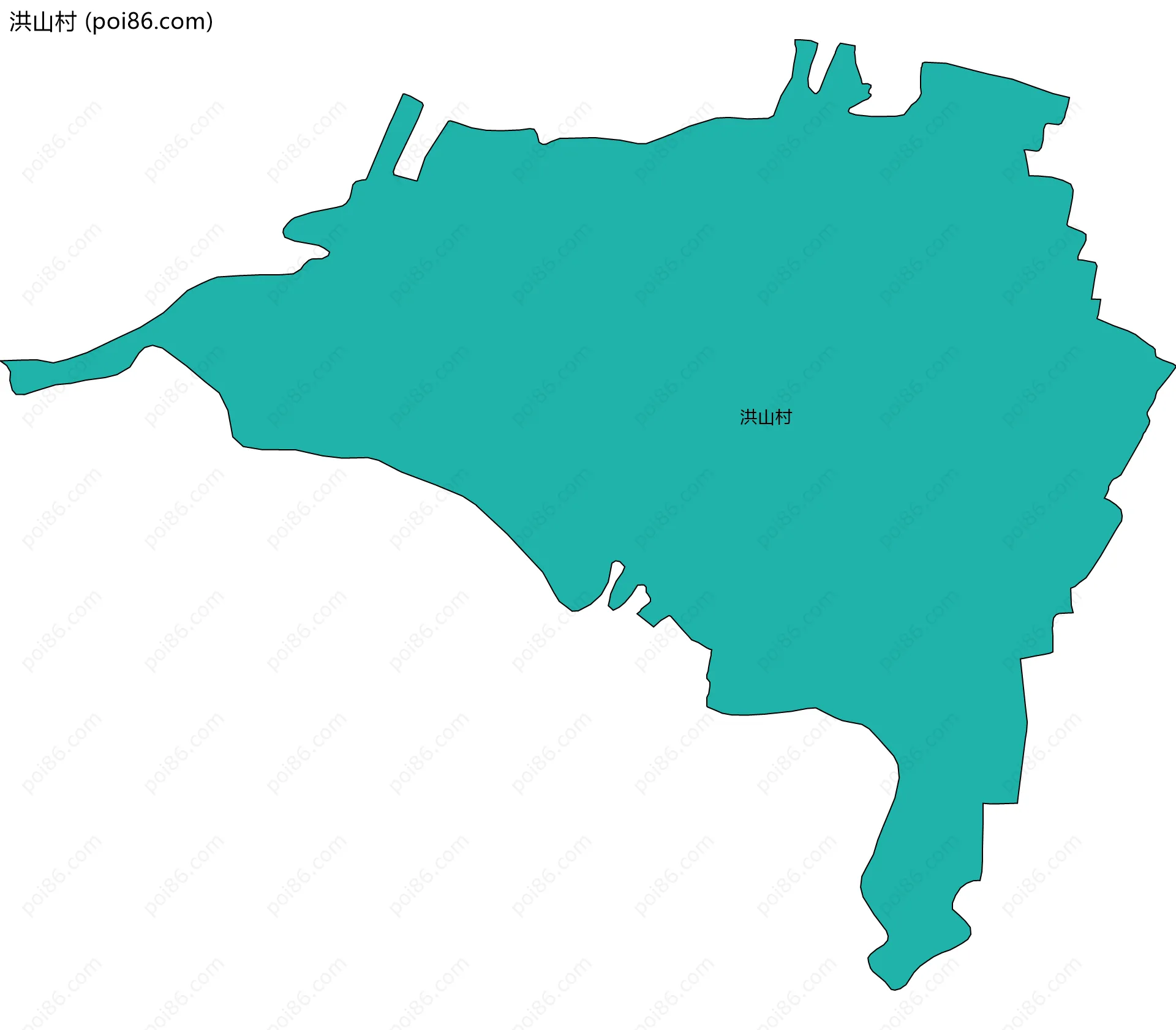 洪山村边界地图