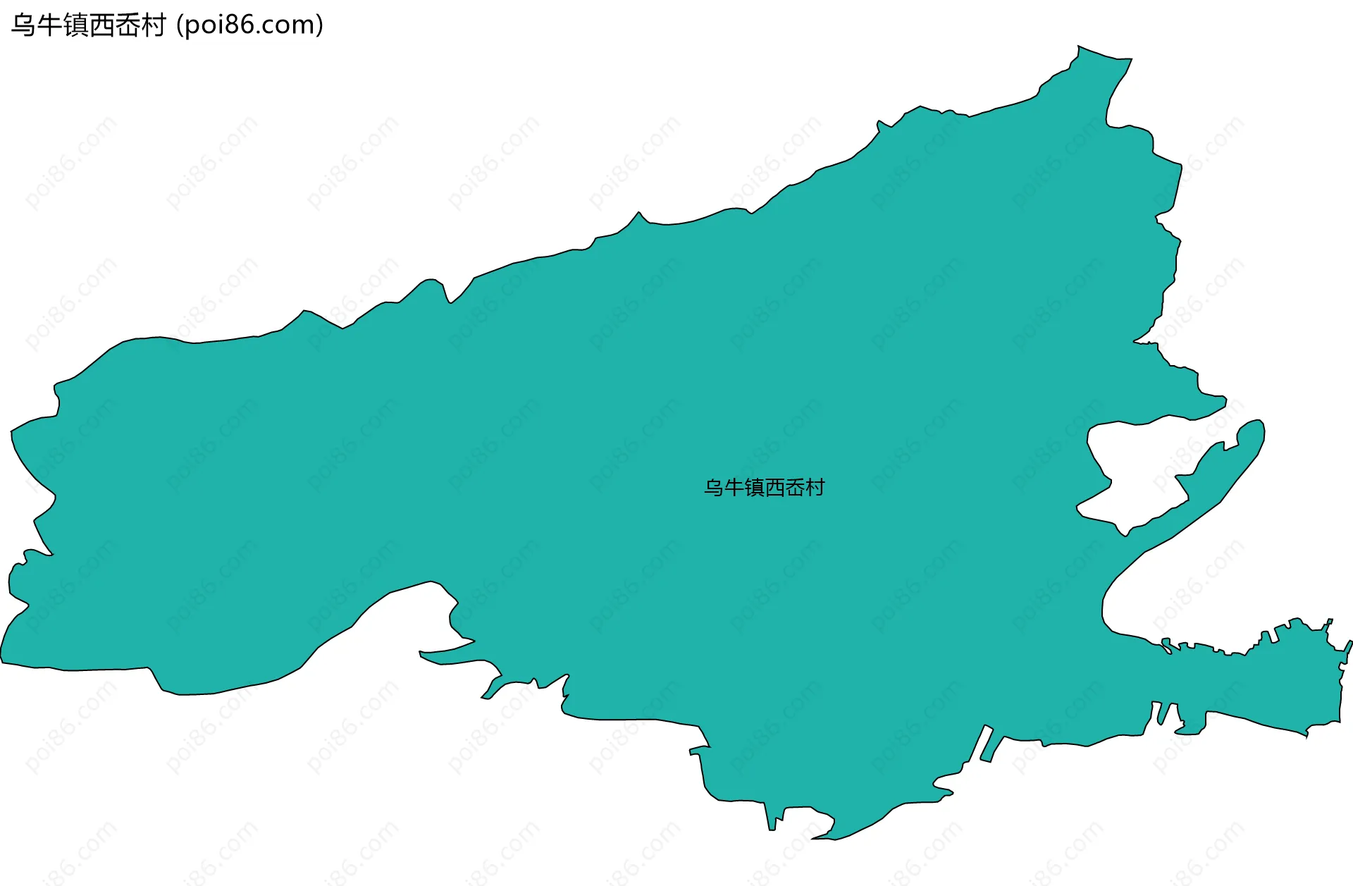 乌牛镇西岙村边界地图