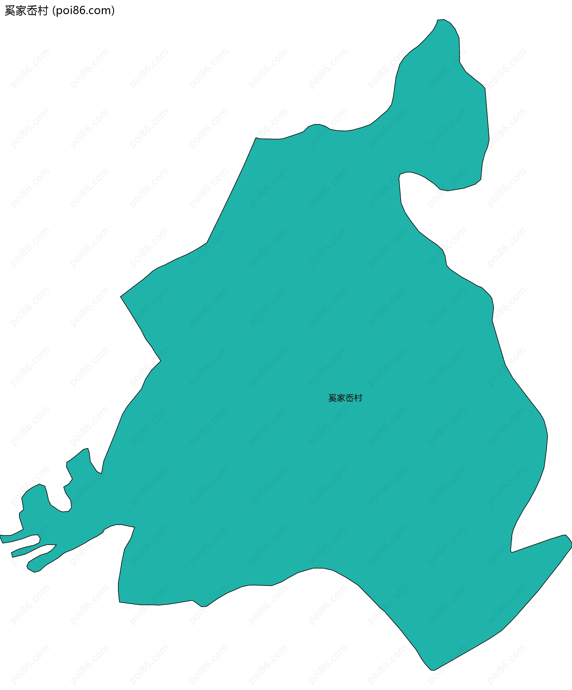 奚家岙村边界地图