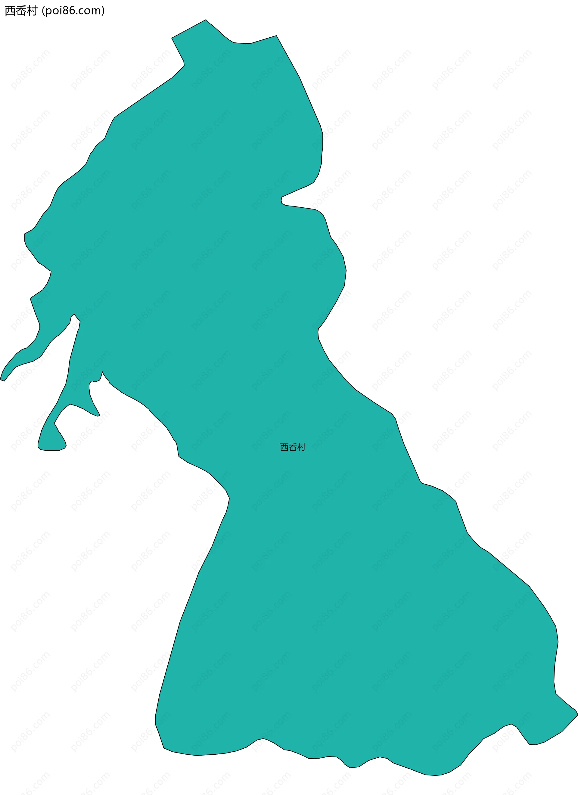 西岙村边界地图