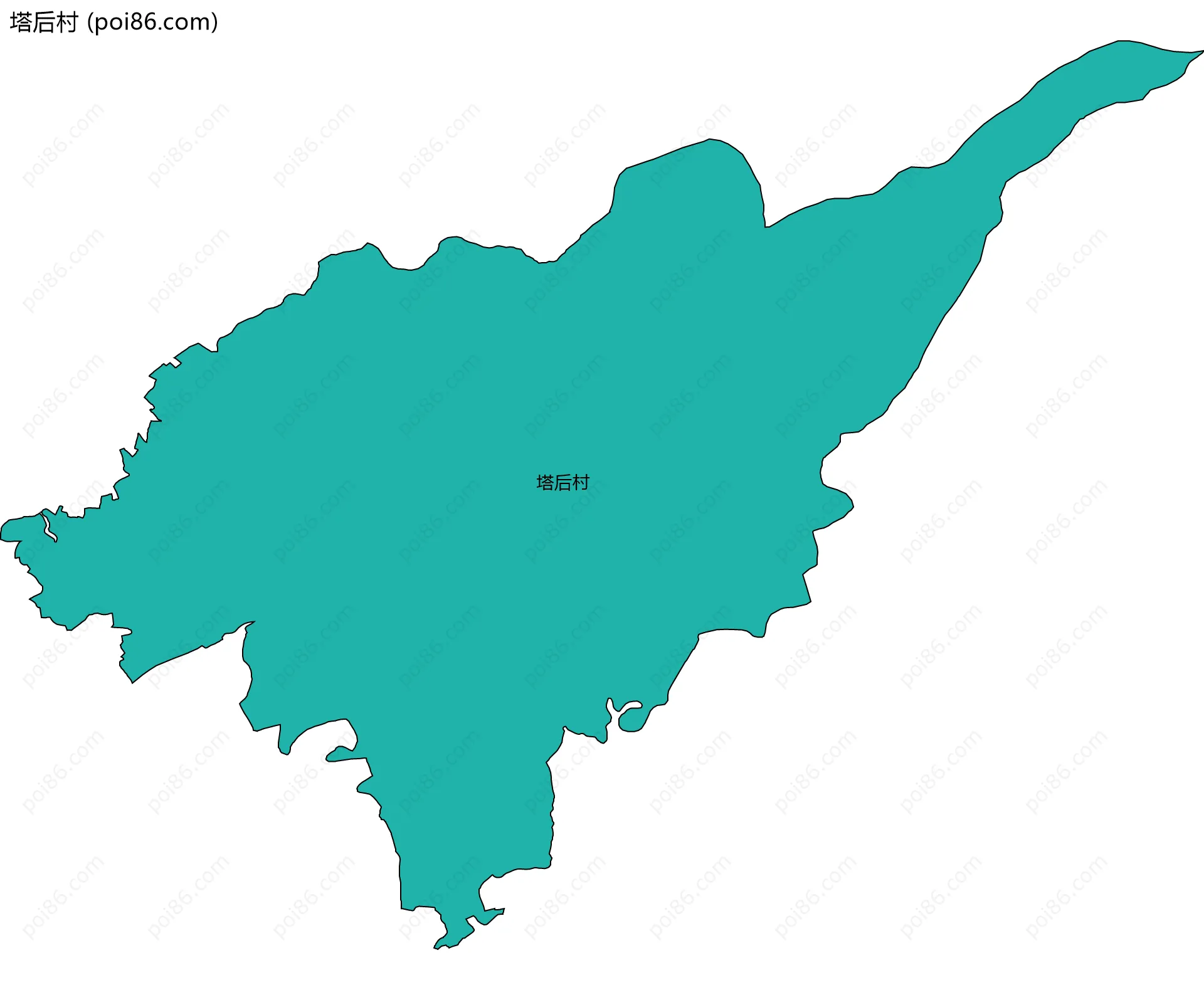 塔后村边界地图