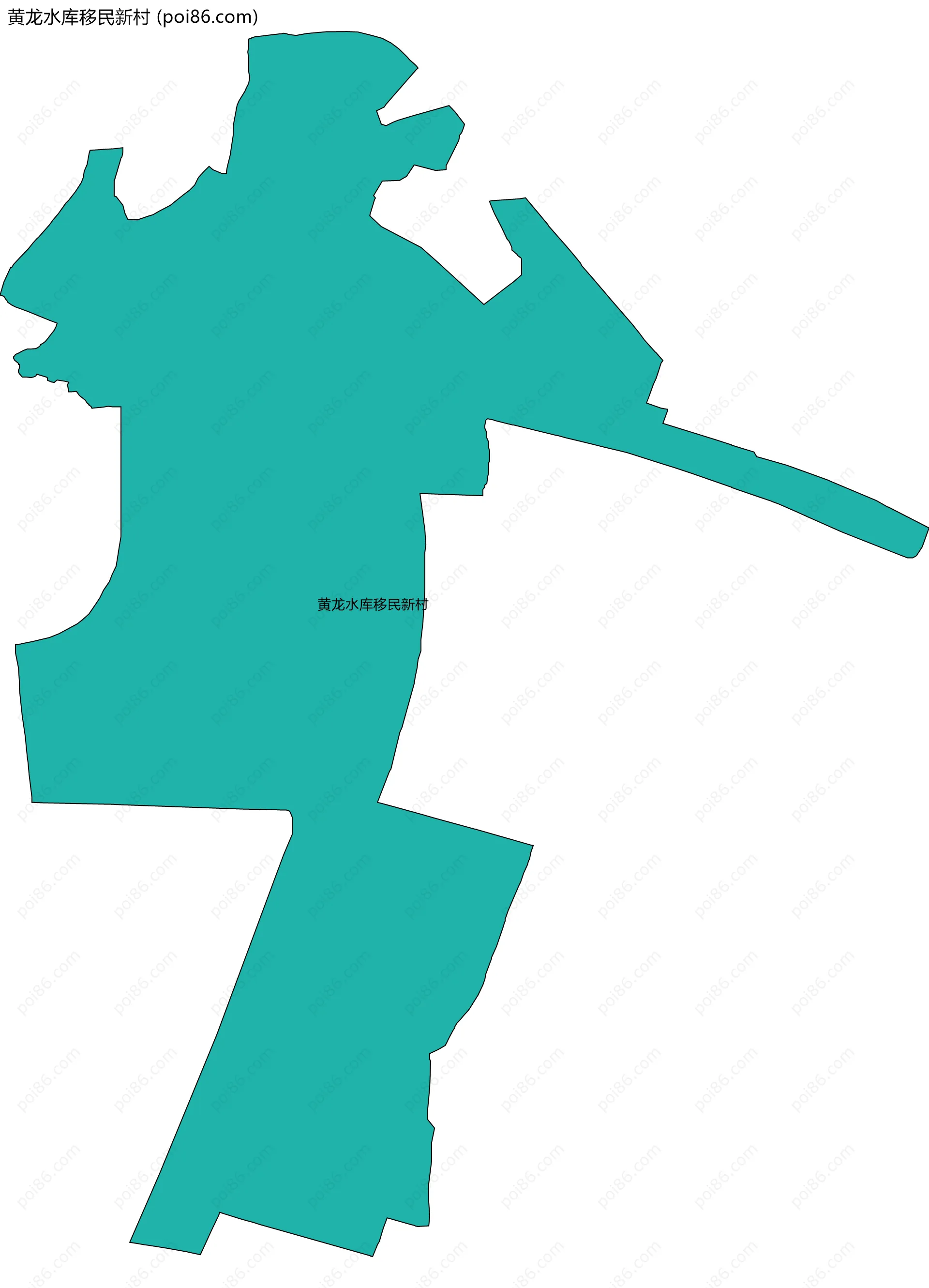 黄龙水库移民新村边界地图