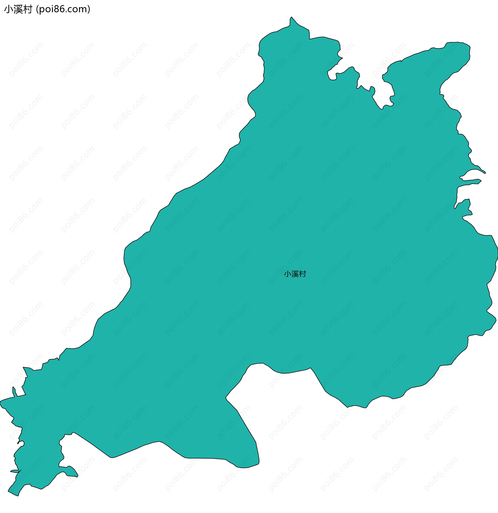 小溪村边界地图