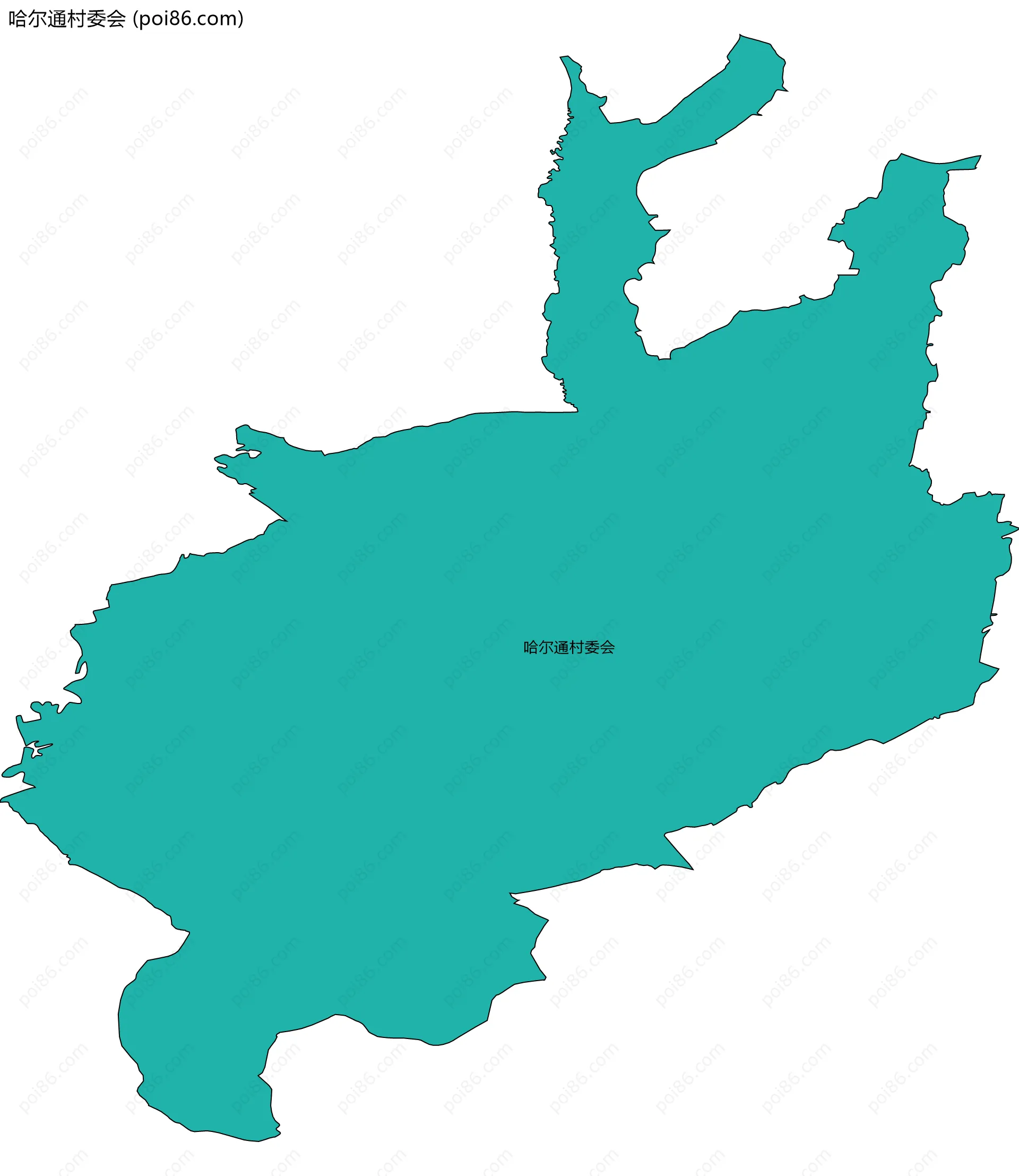 哈尔通村委会边界地图