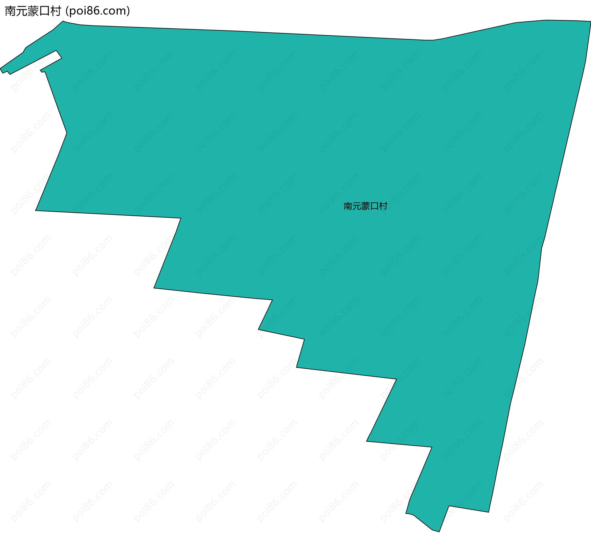 南元蒙口村边界地图