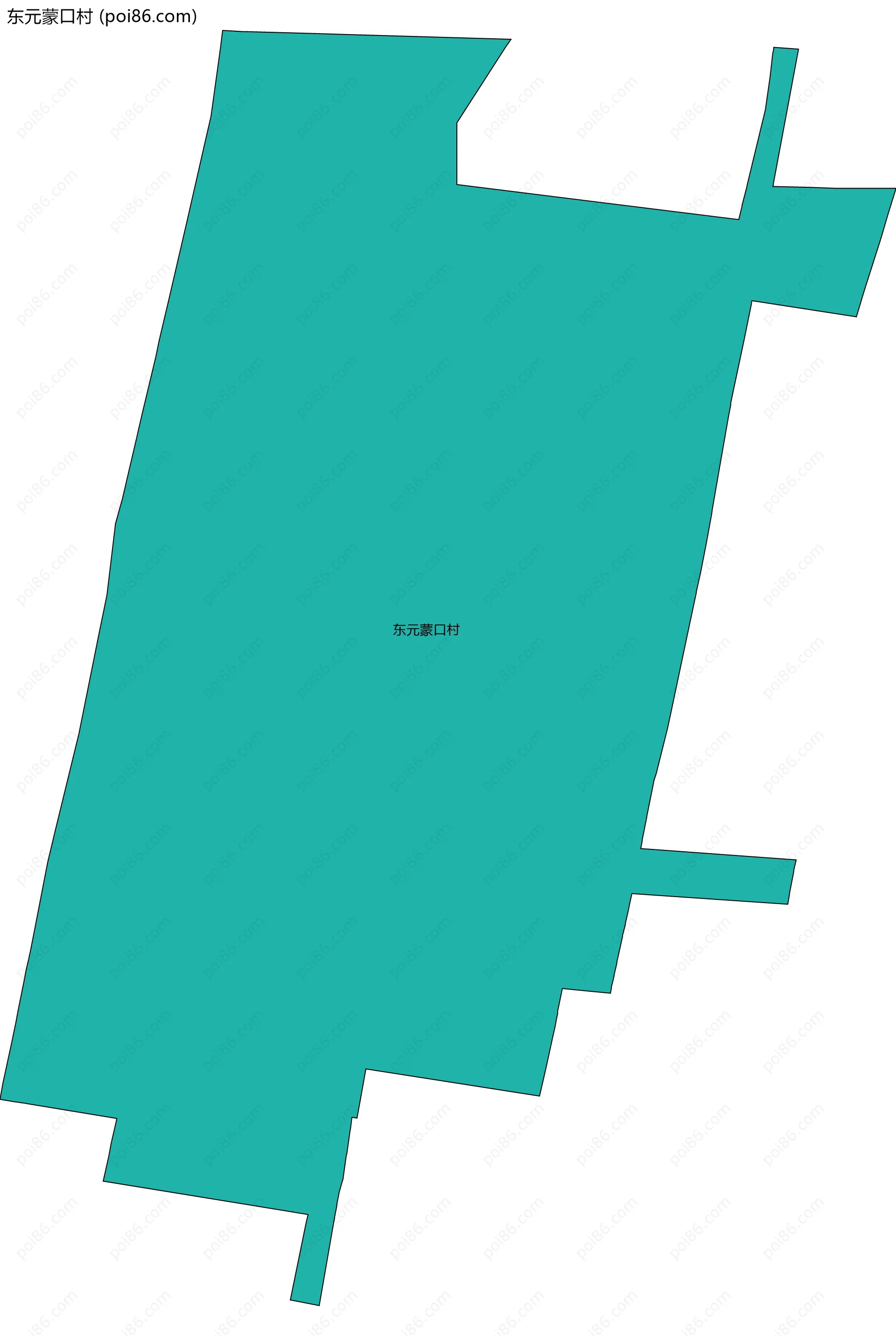 东元蒙口村边界地图