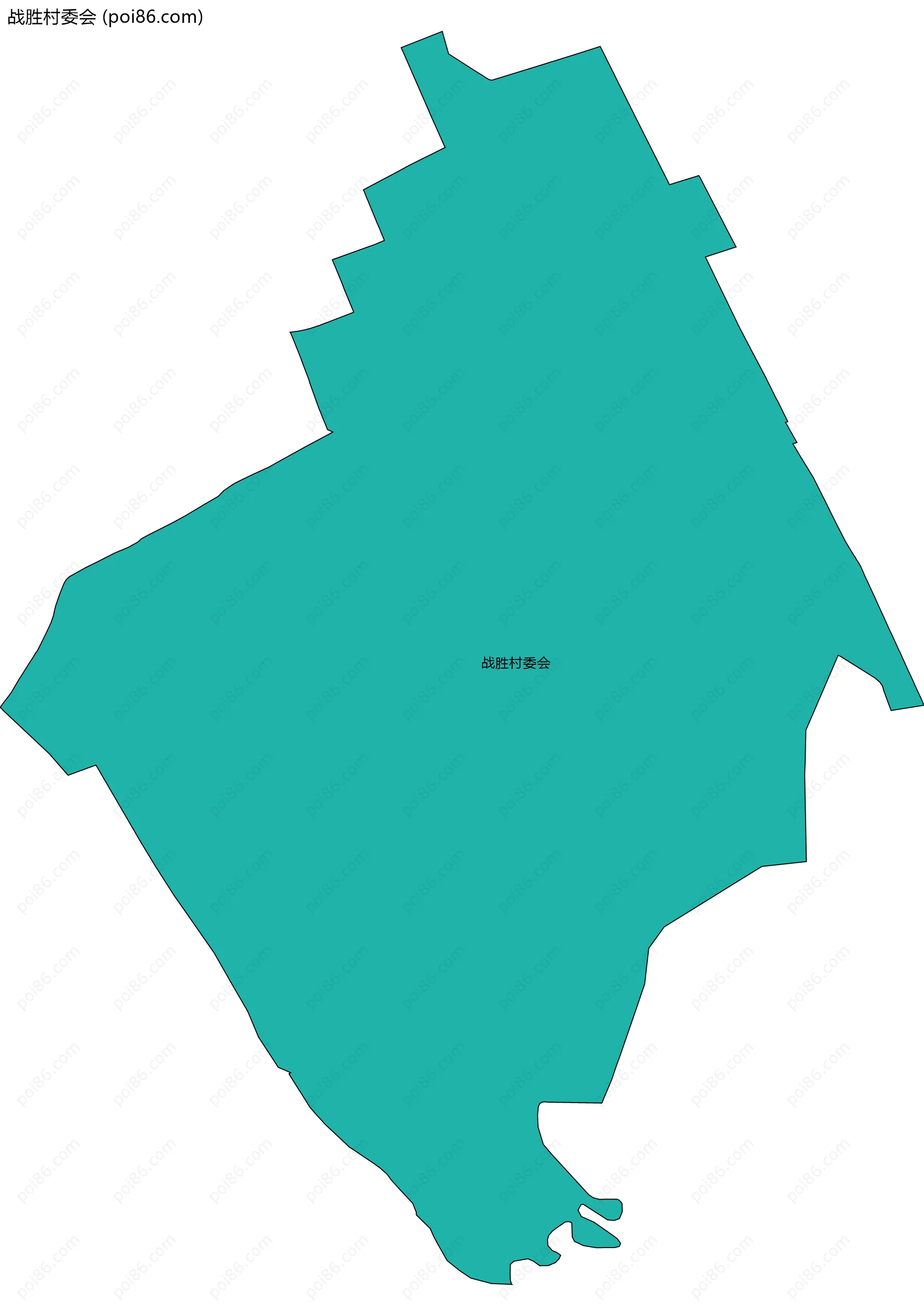 战胜村委会边界地图