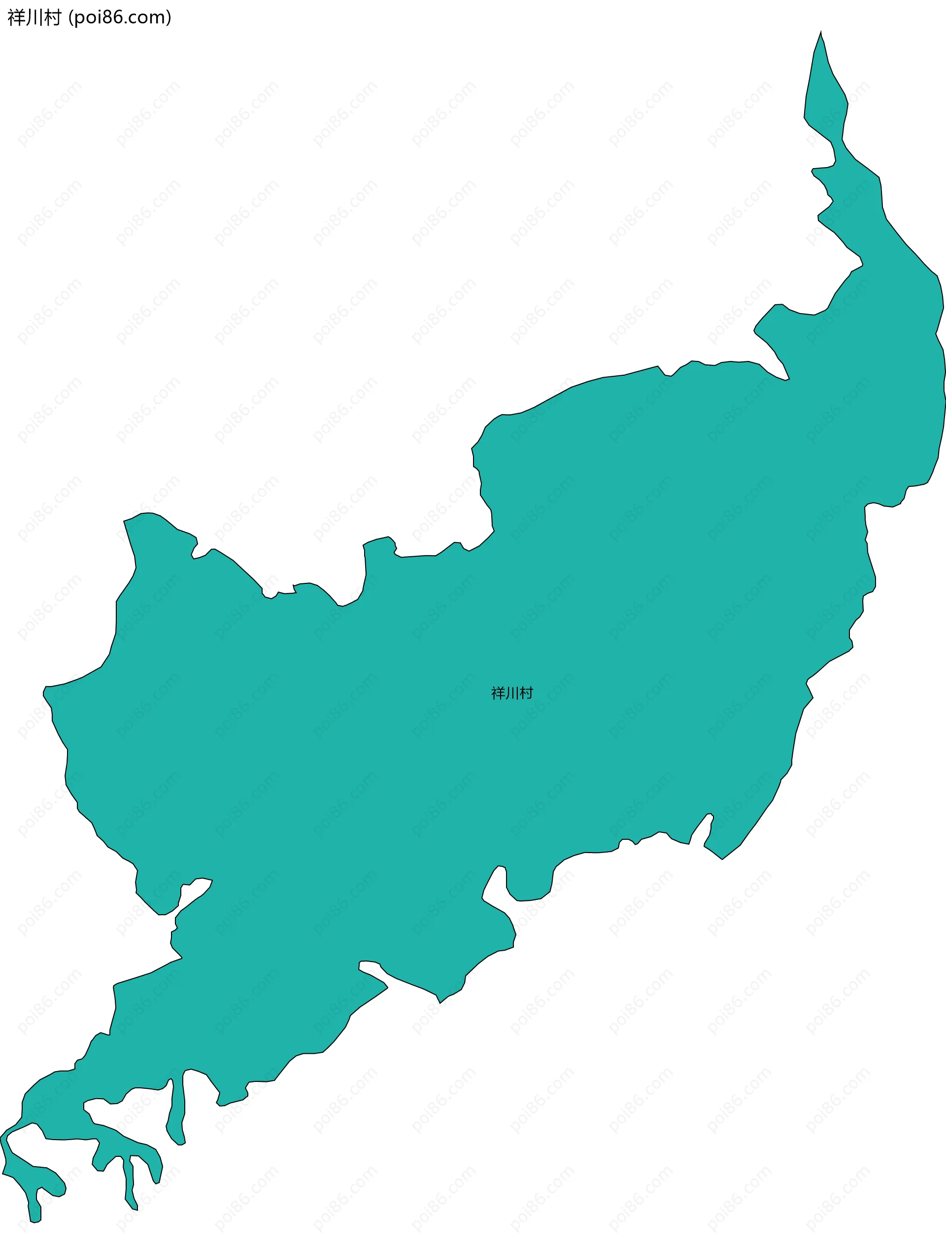 祥川村边界地图