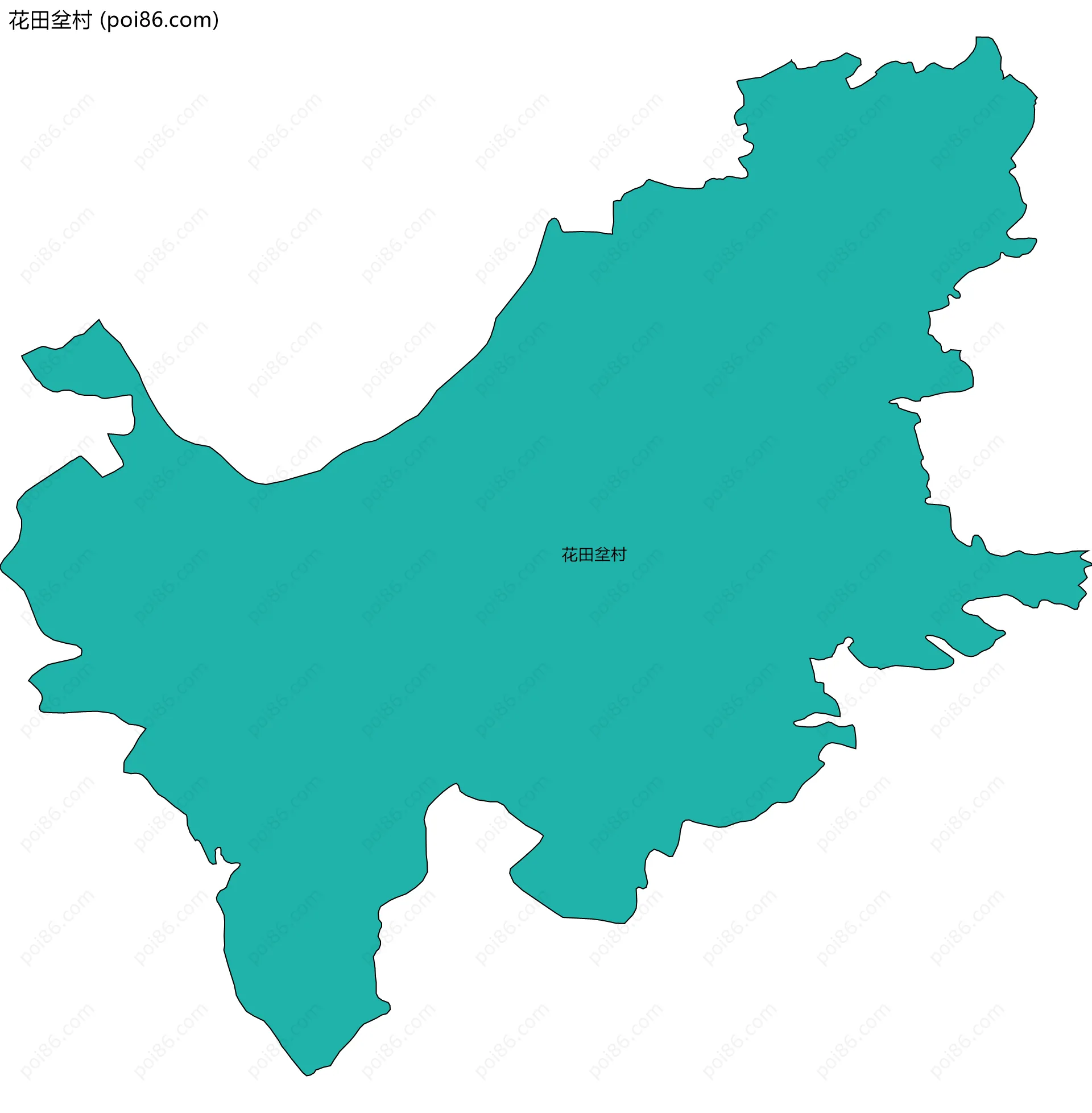 花田坌村边界地图