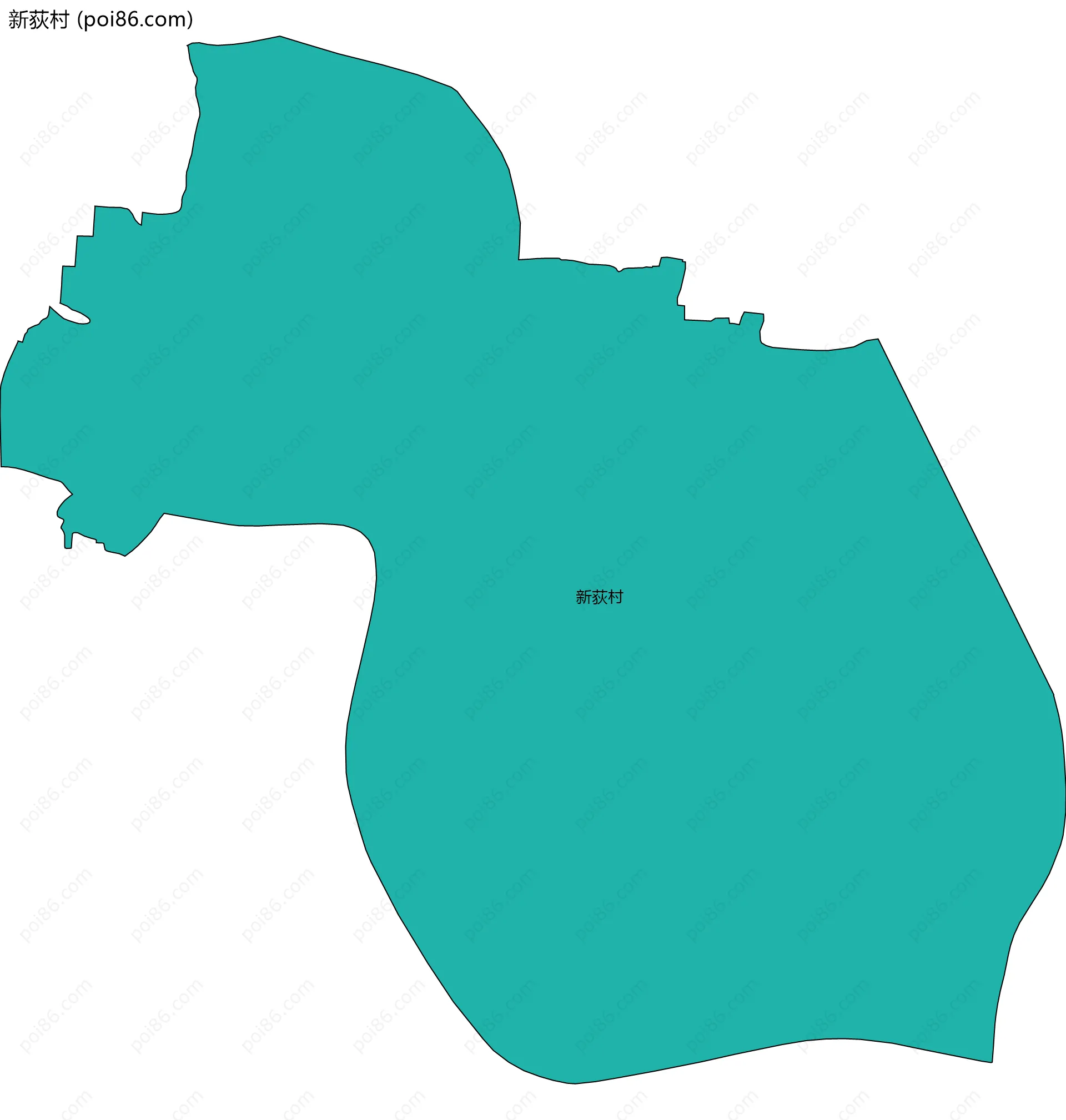 新荻村边界地图