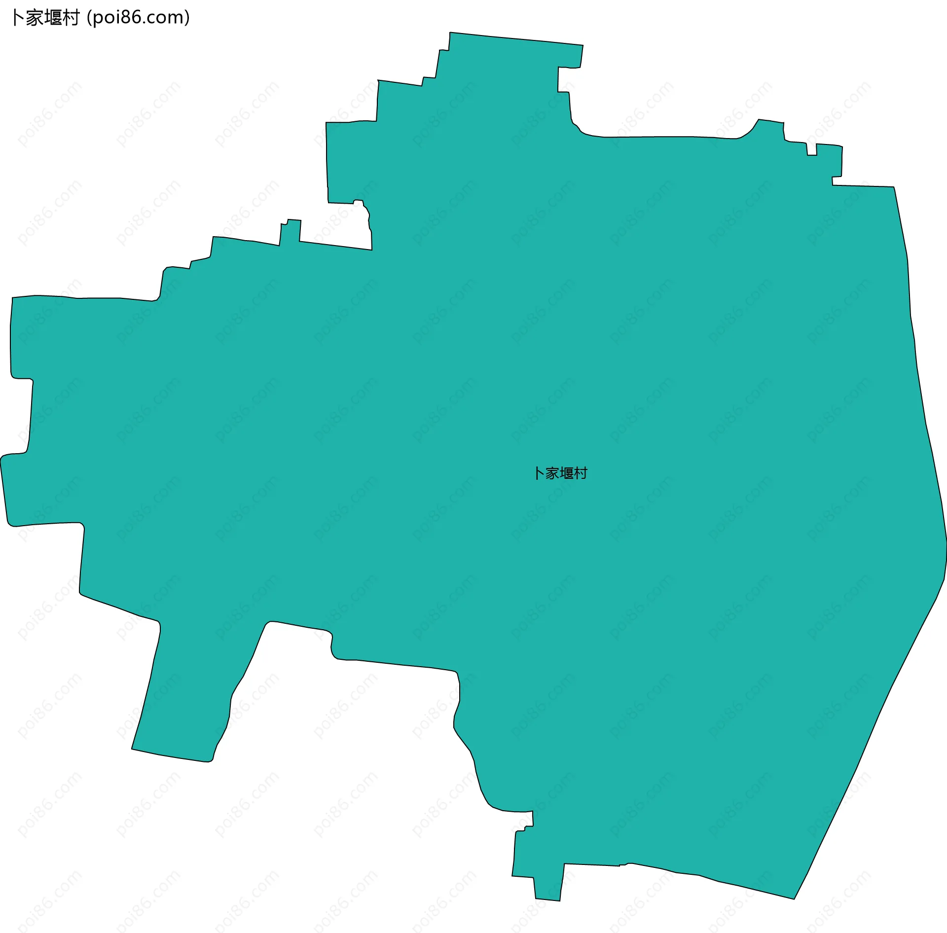 卜家堰村边界地图