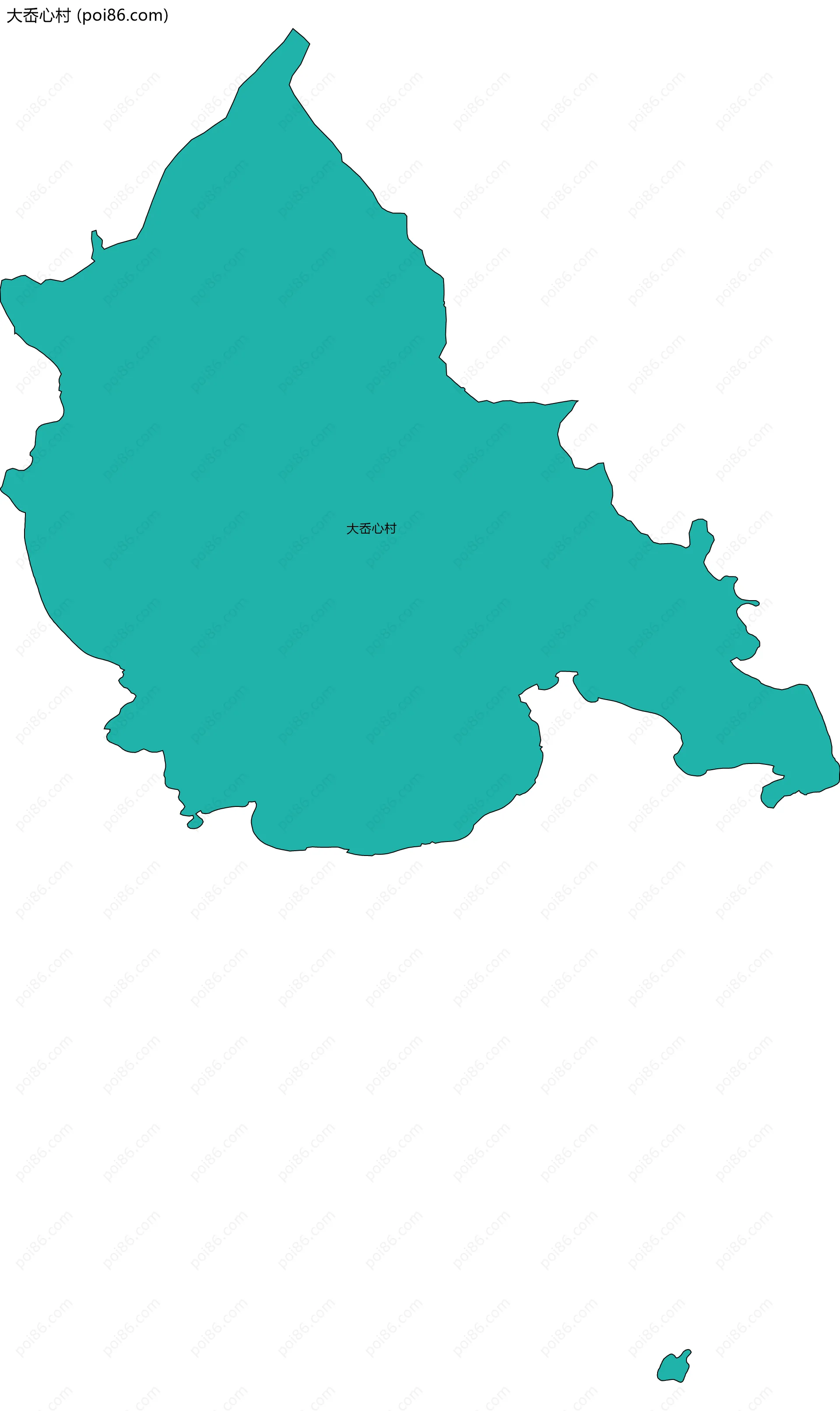 大岙心村边界地图