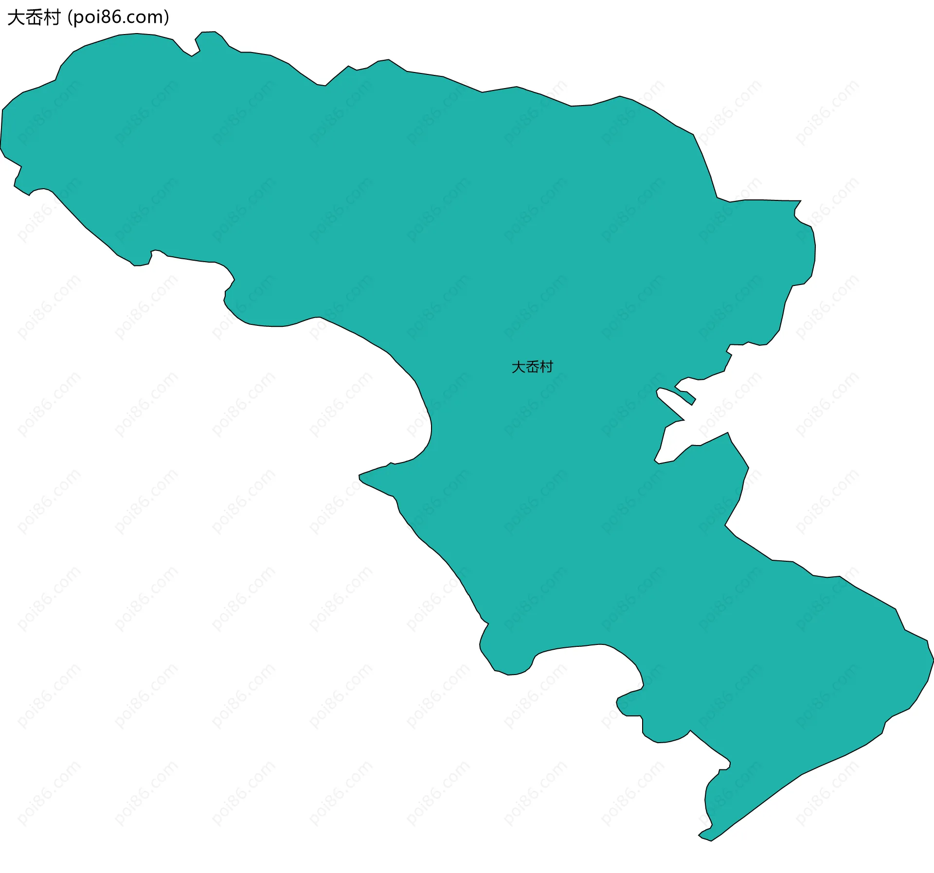 大岙村边界地图