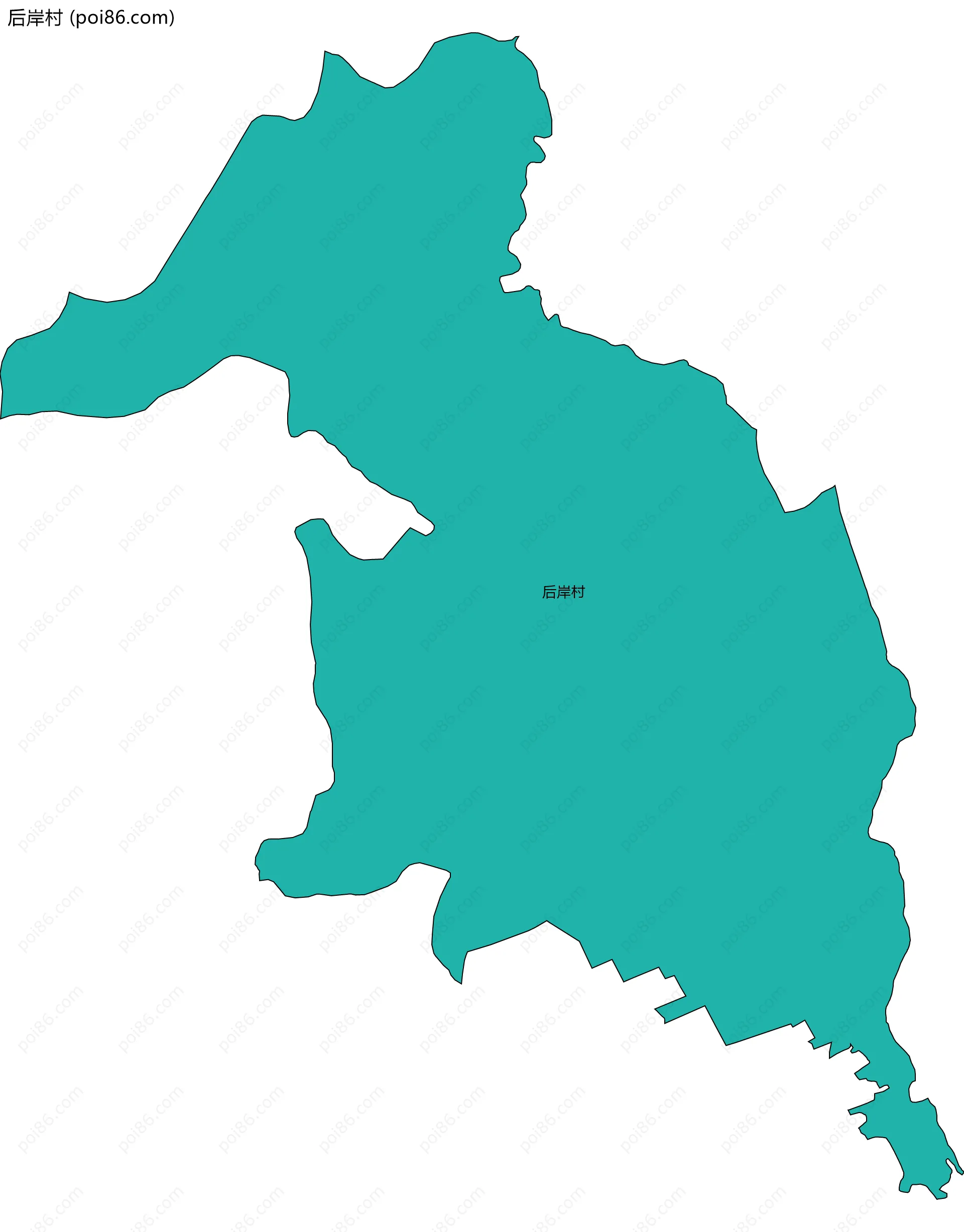 后岸村边界地图