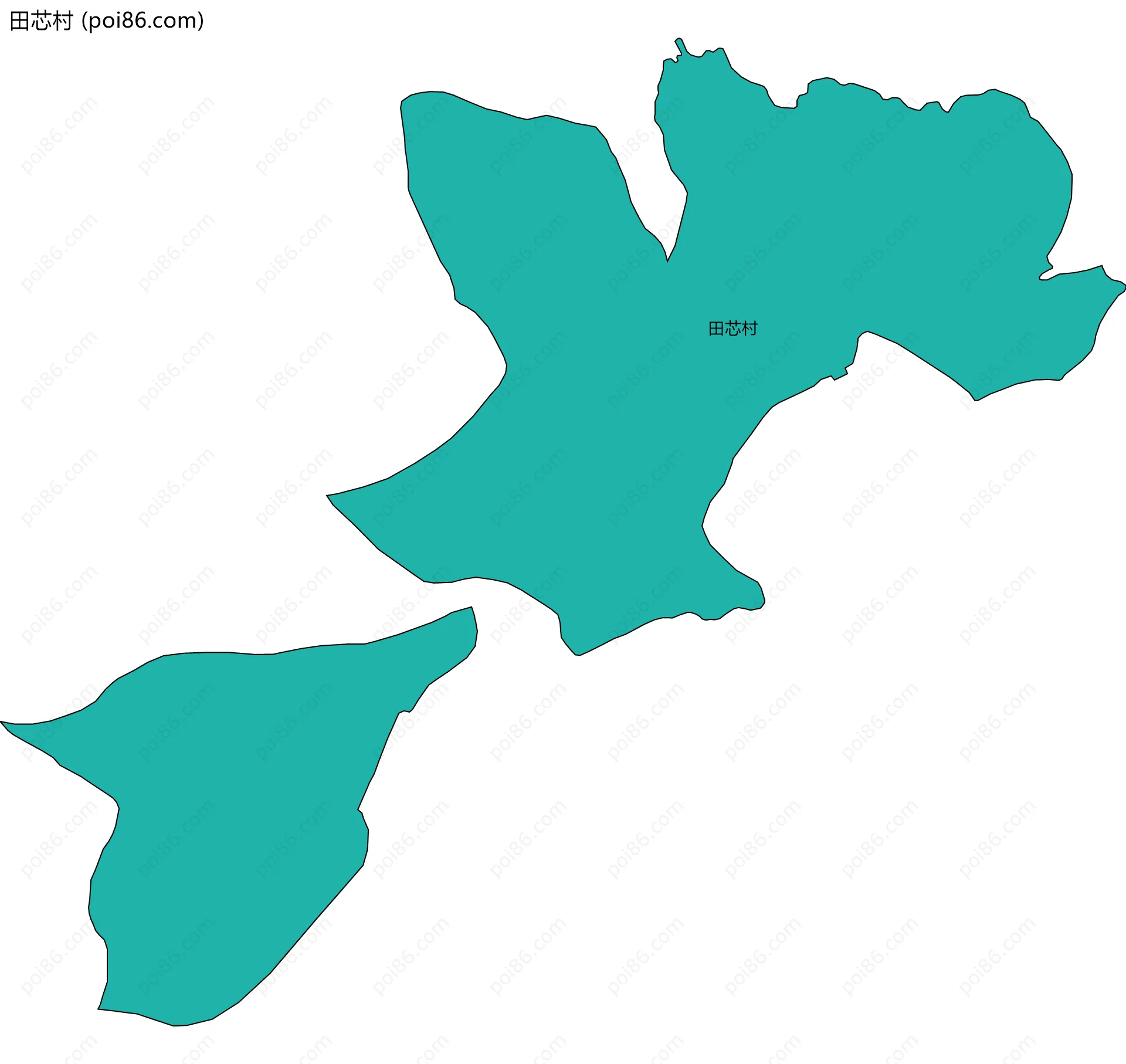 田芯村边界地图