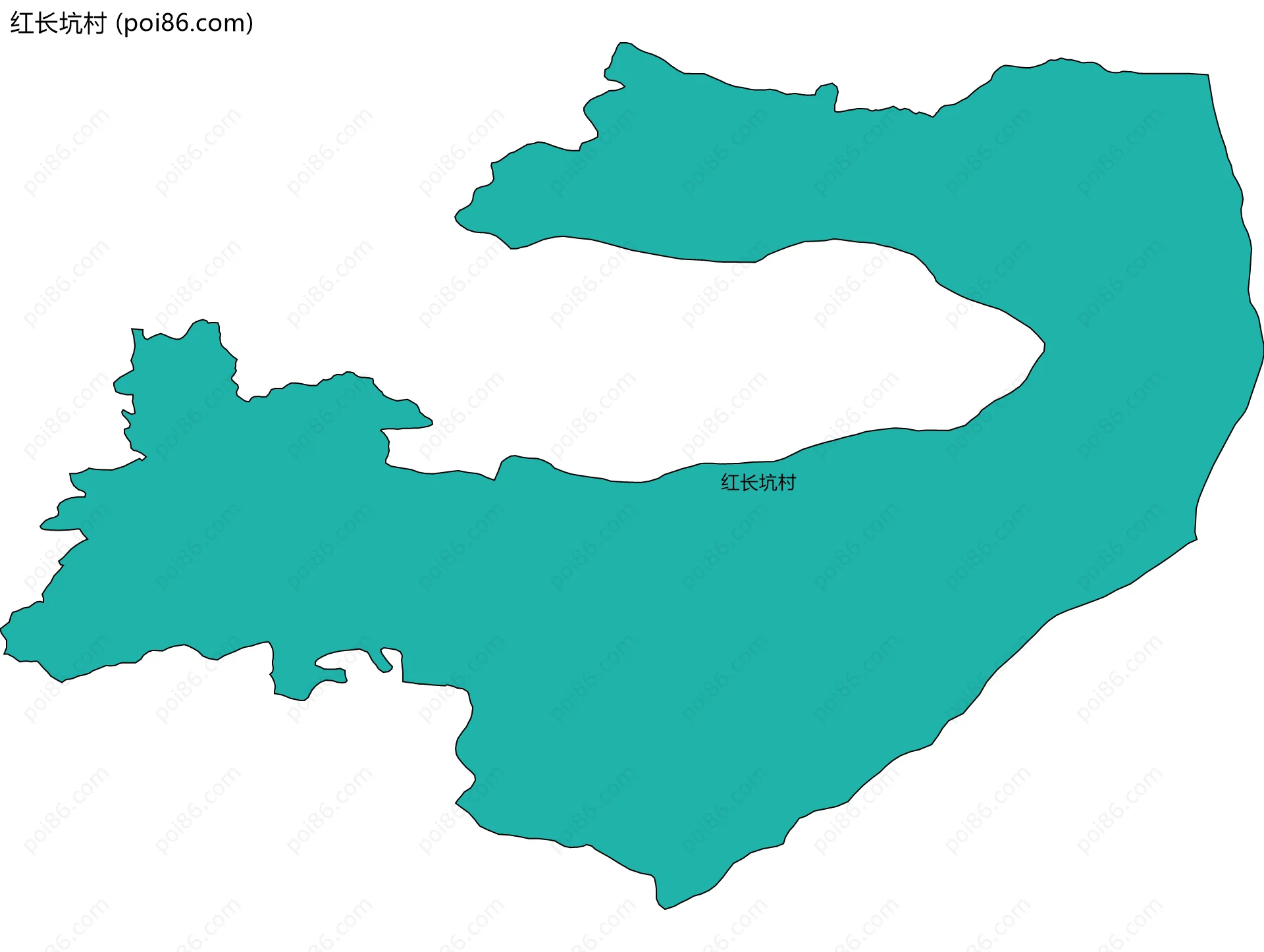 红长坑村边界地图