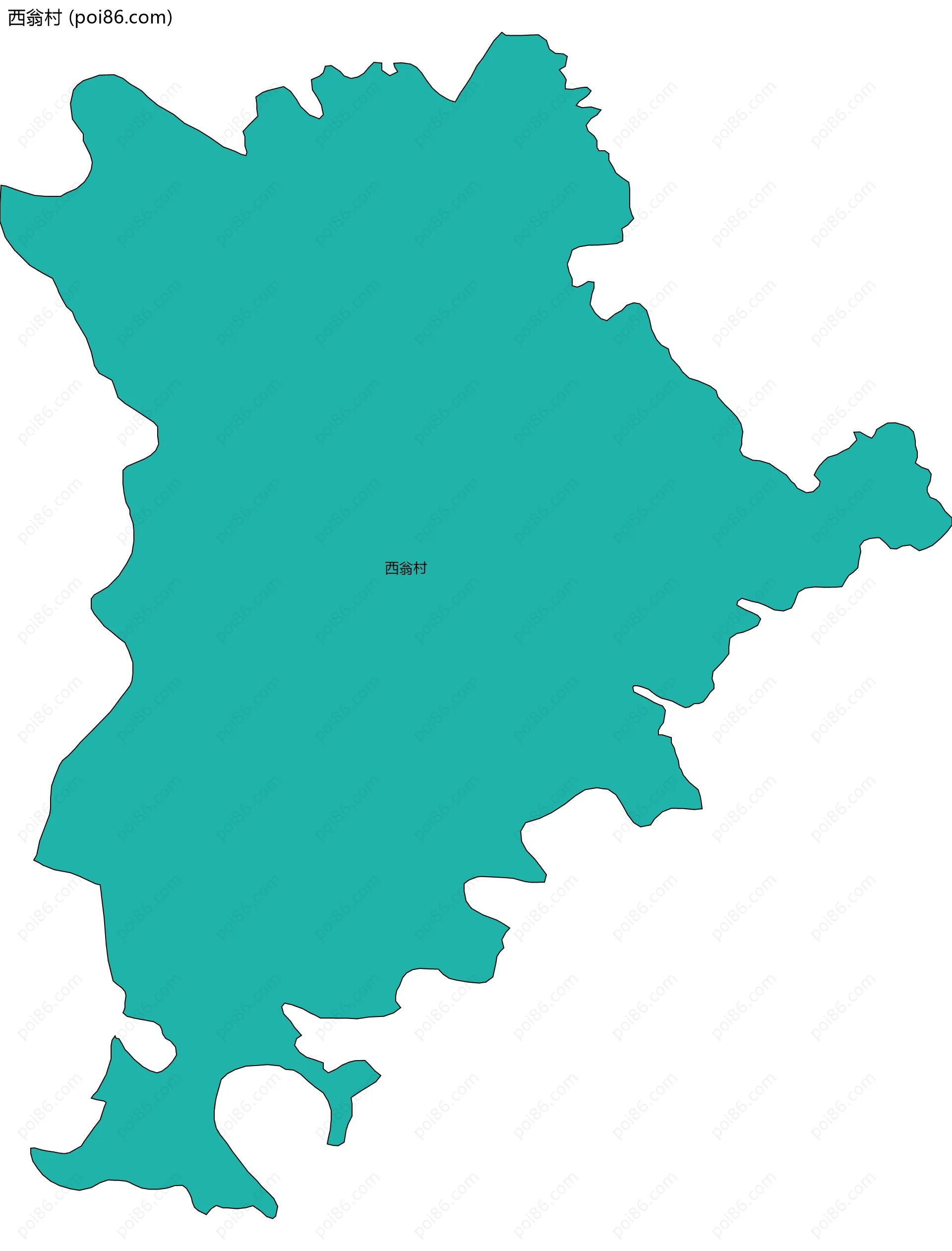 西翁村边界地图