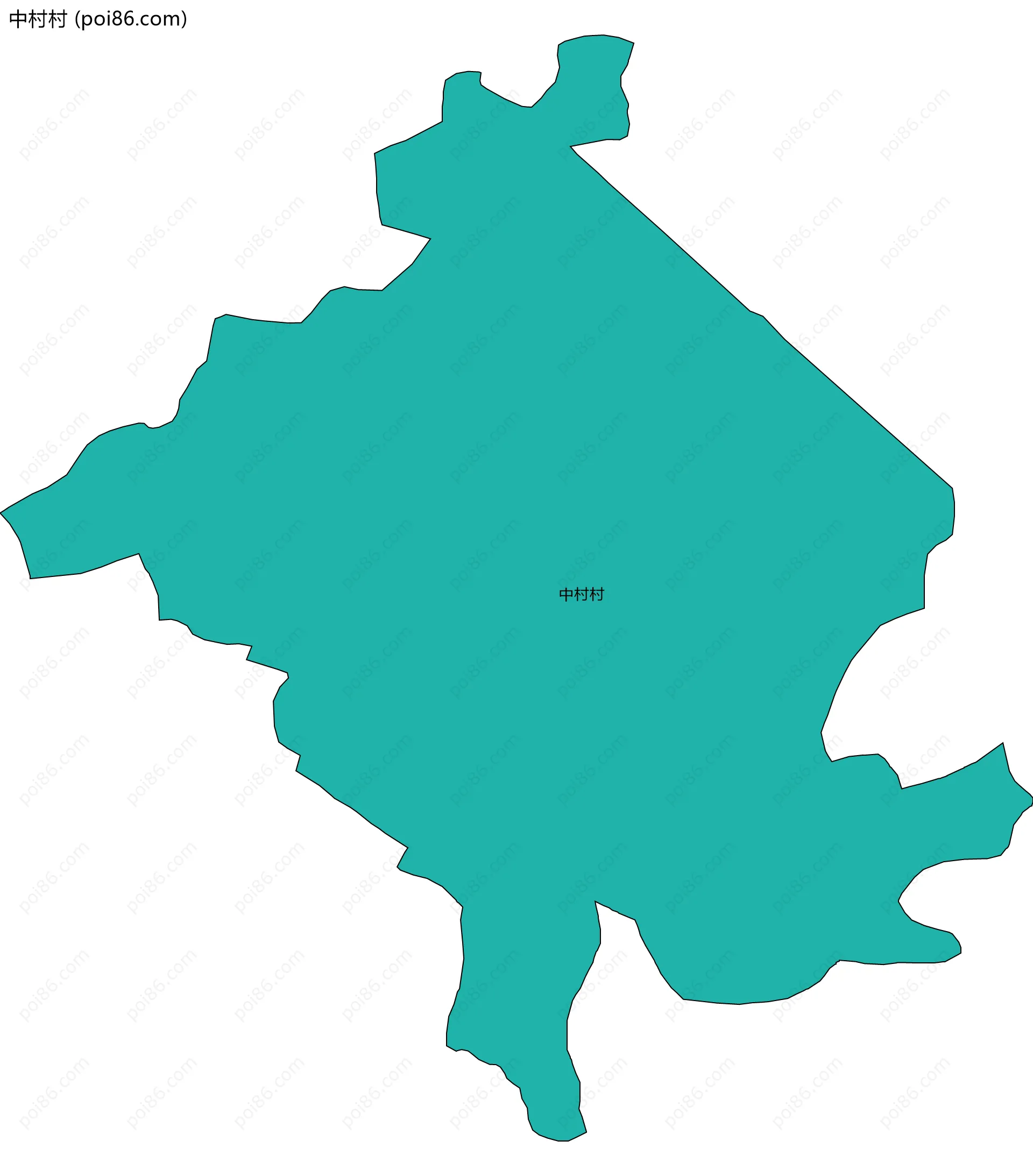 中村村边界地图