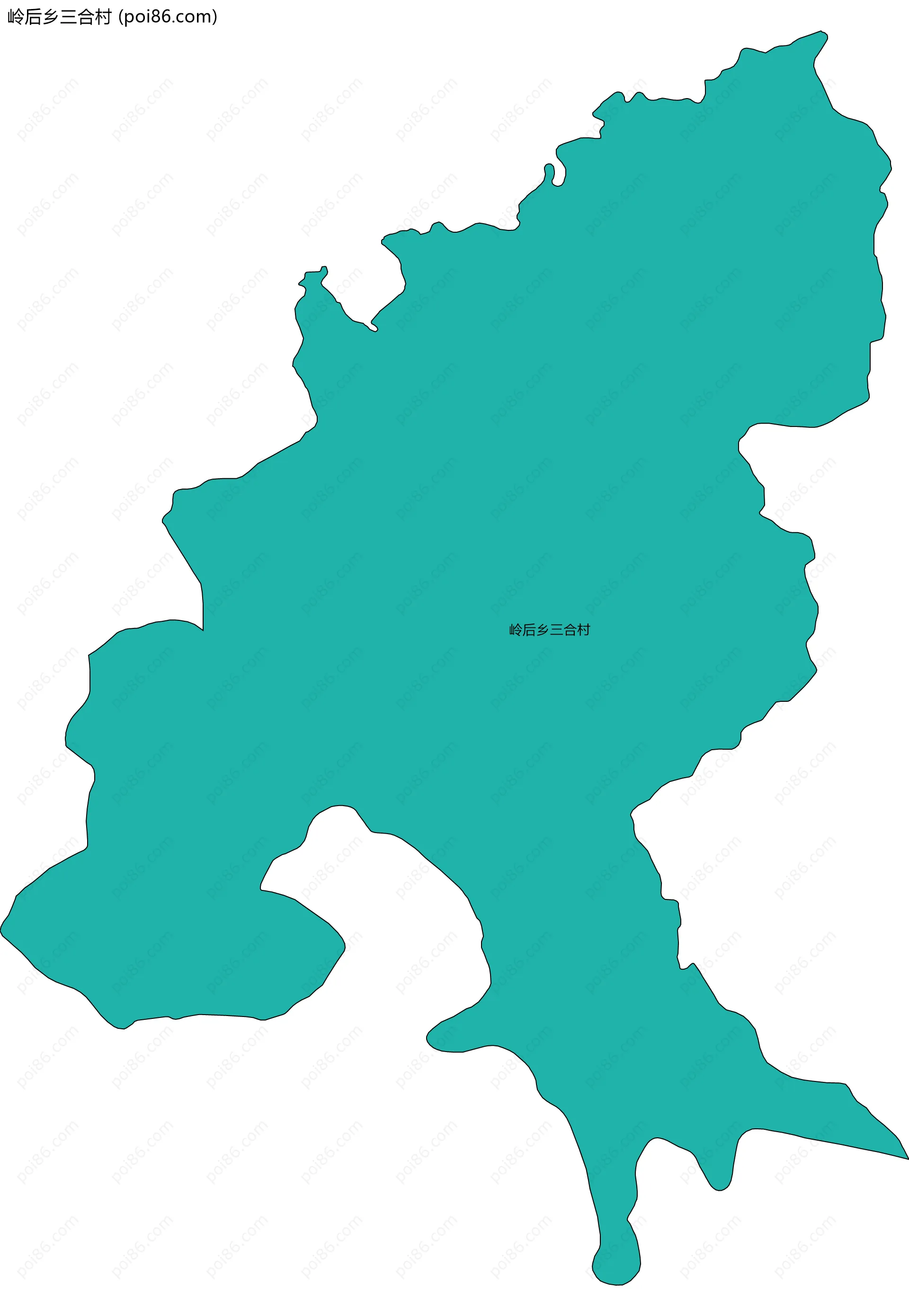 岭后乡三合村边界地图