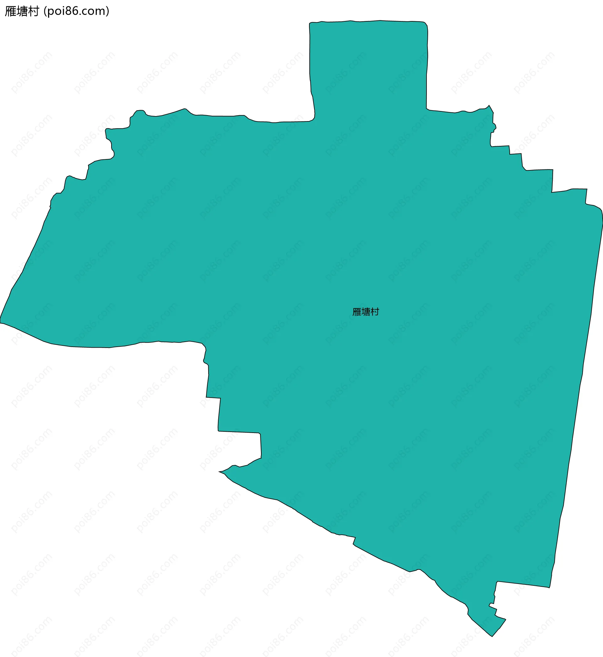 雁塘村边界地图