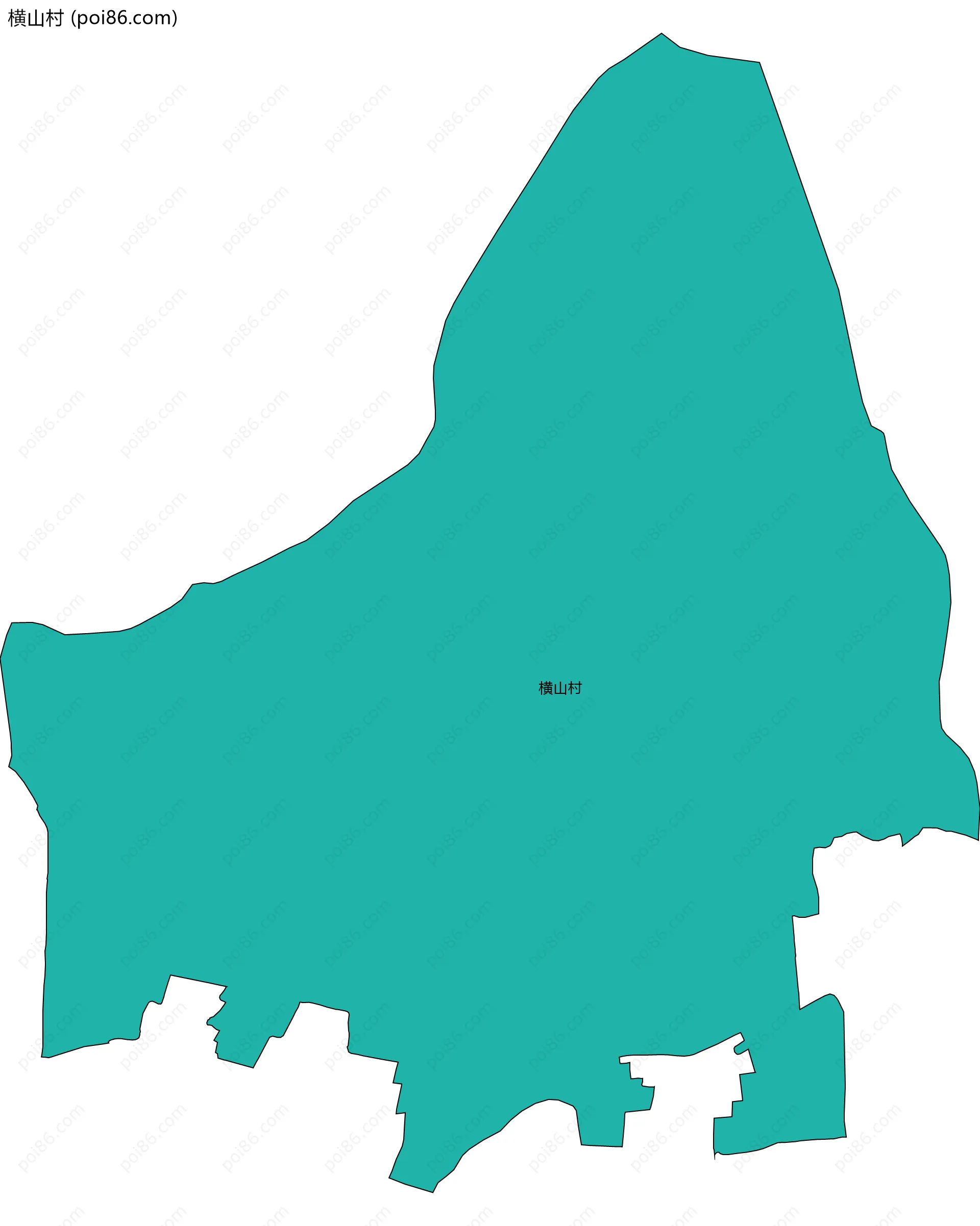 横山村边界地图