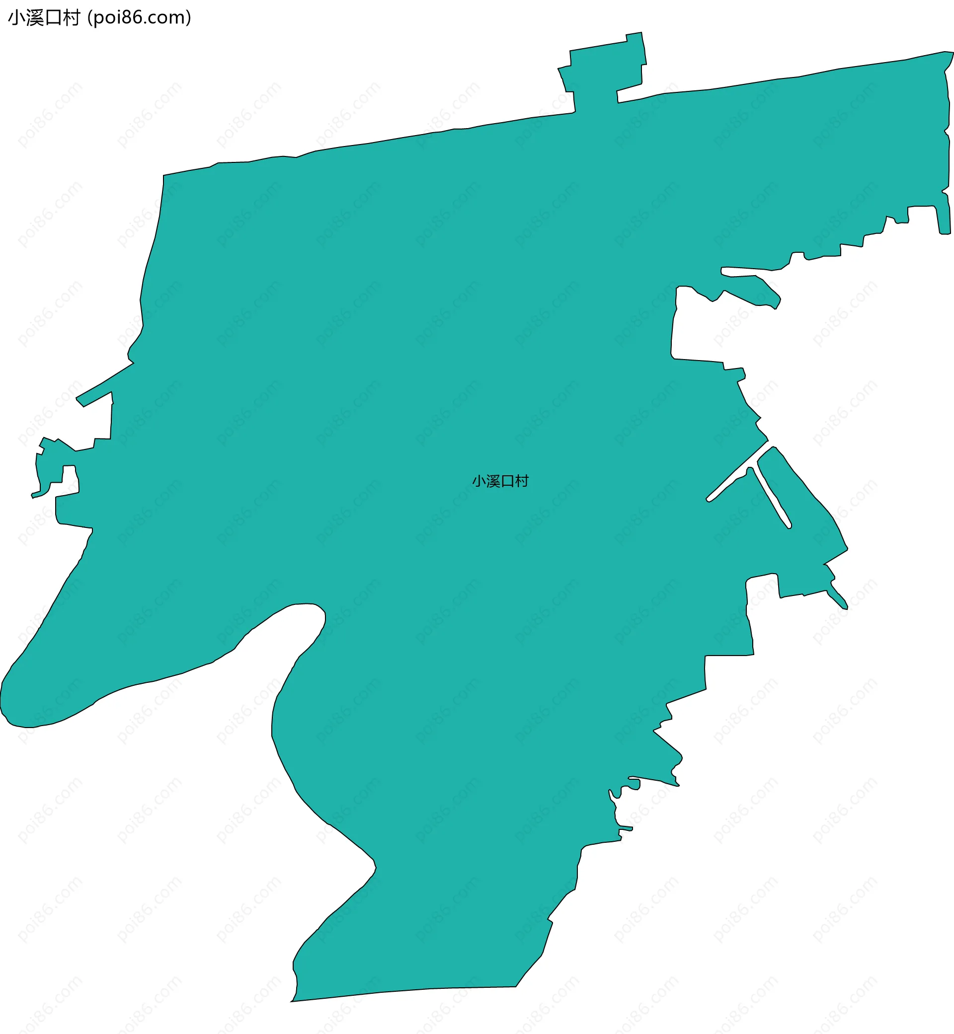 小溪口村边界地图