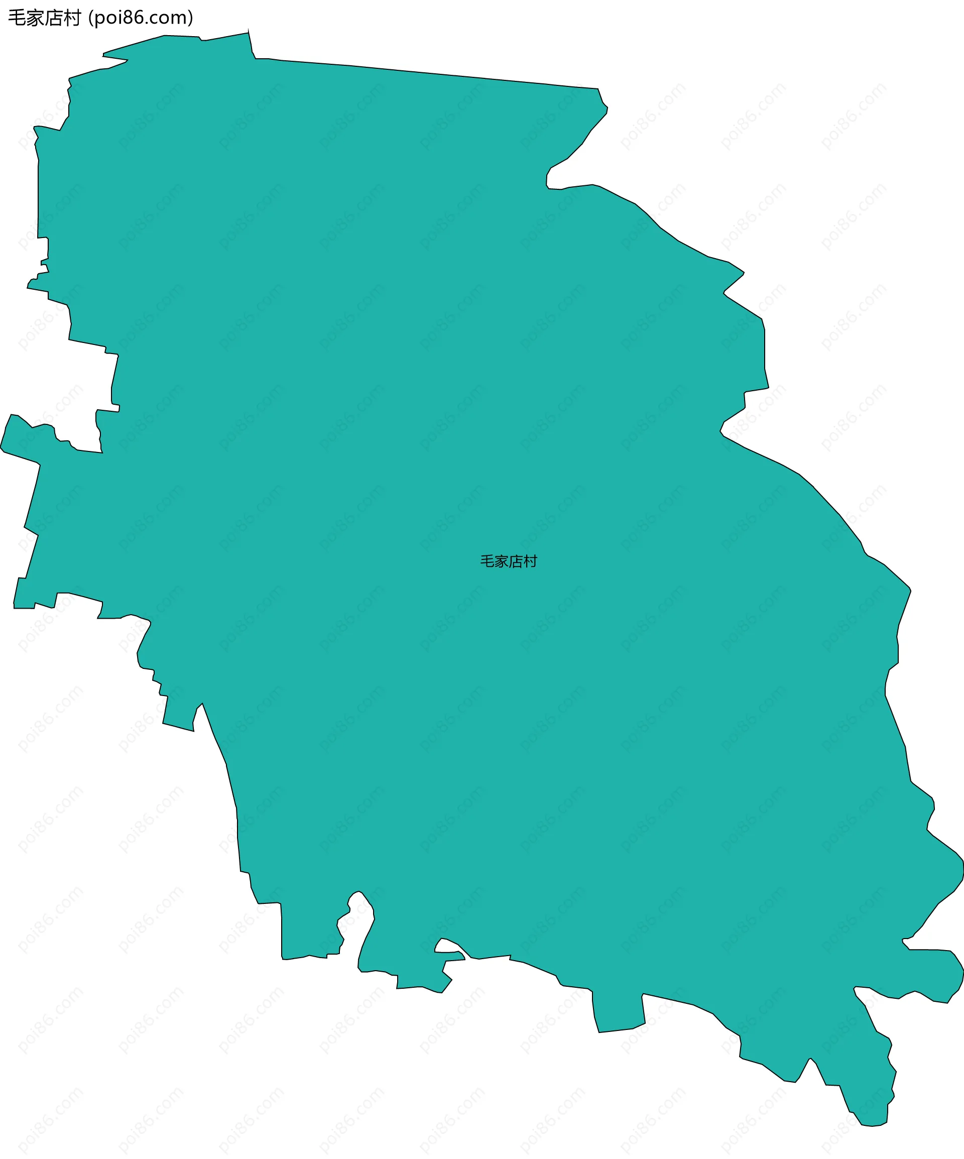 毛家店村边界地图